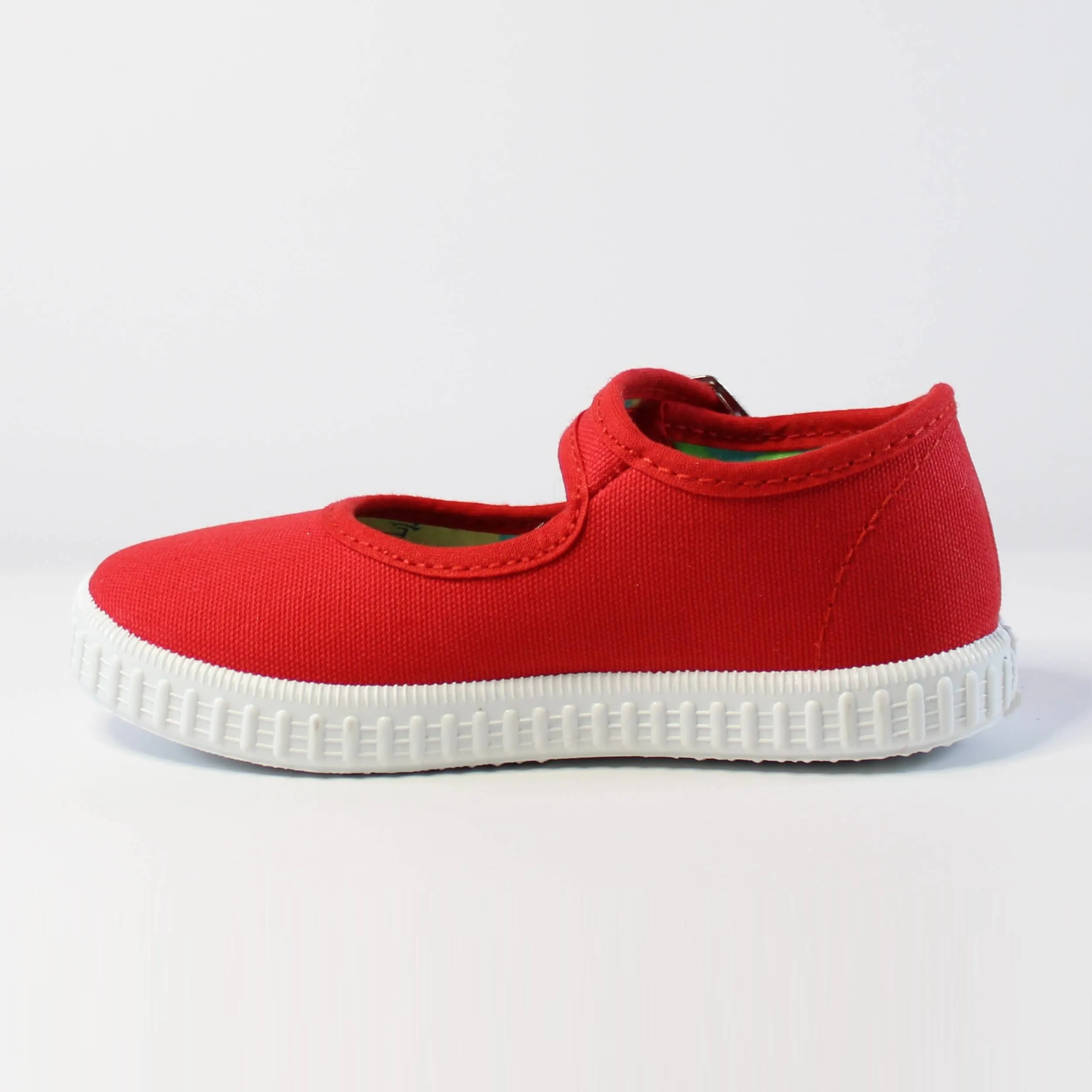 Red Canvas Mary Jane's