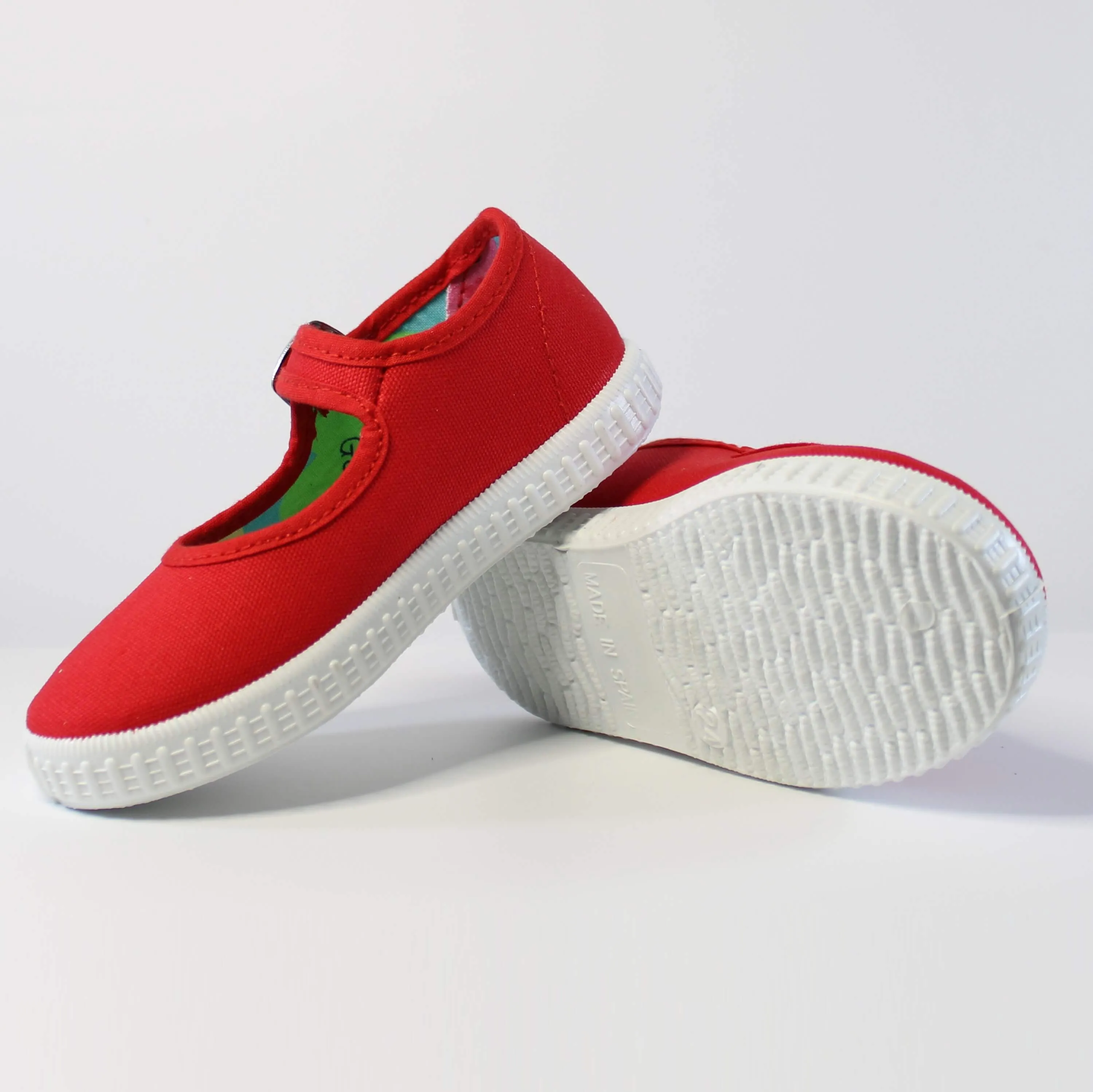 Red Canvas Mary Jane's