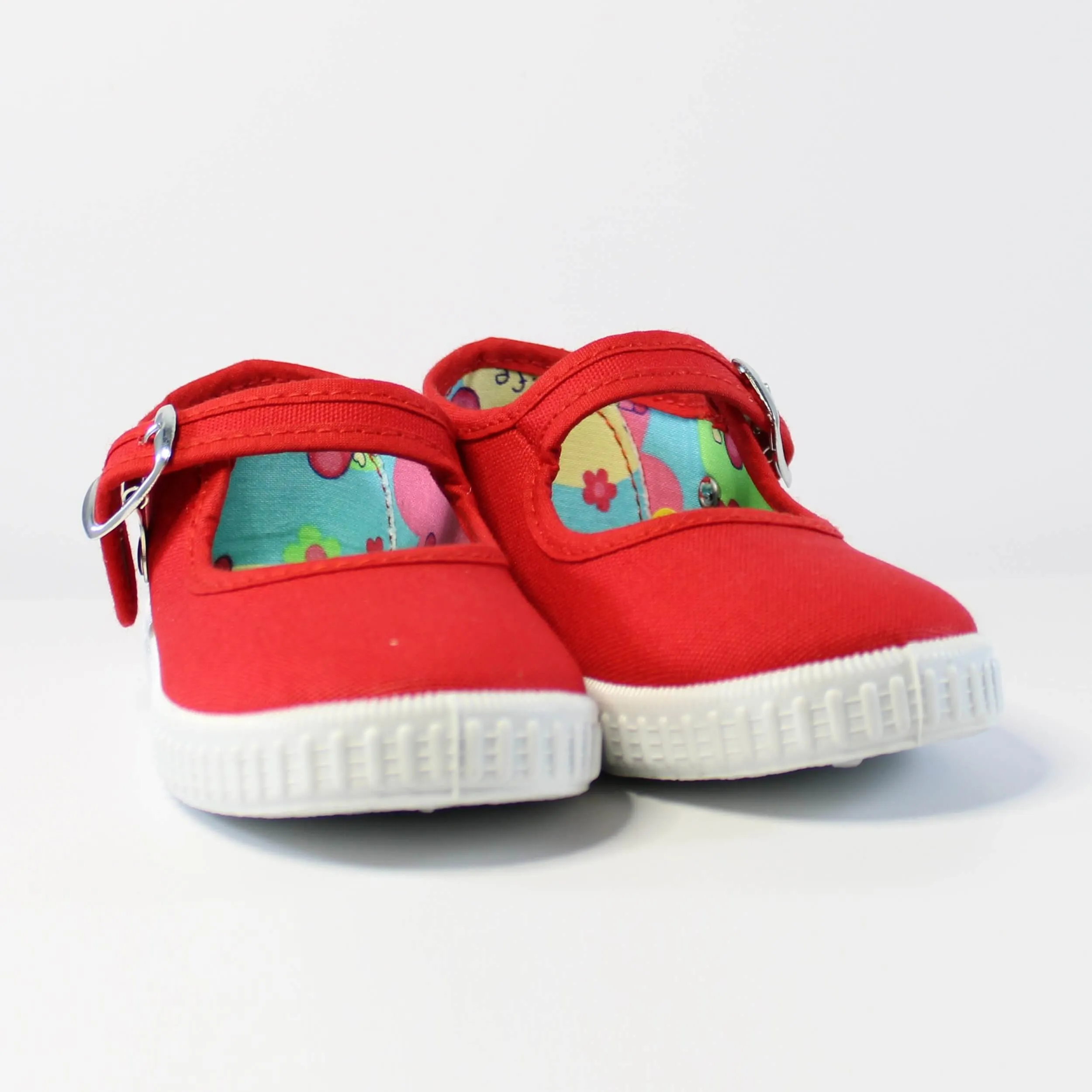 Red Canvas Mary Jane's