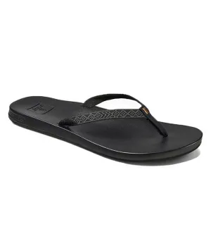 Reef Womens Cushion Bounce Woven Flip Flops  - Black