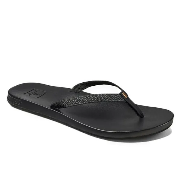 Reef Womens Cushion Bounce Woven Flip Flops  - Black