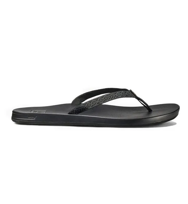 Reef Womens Cushion Bounce Woven Flip Flops  - Black