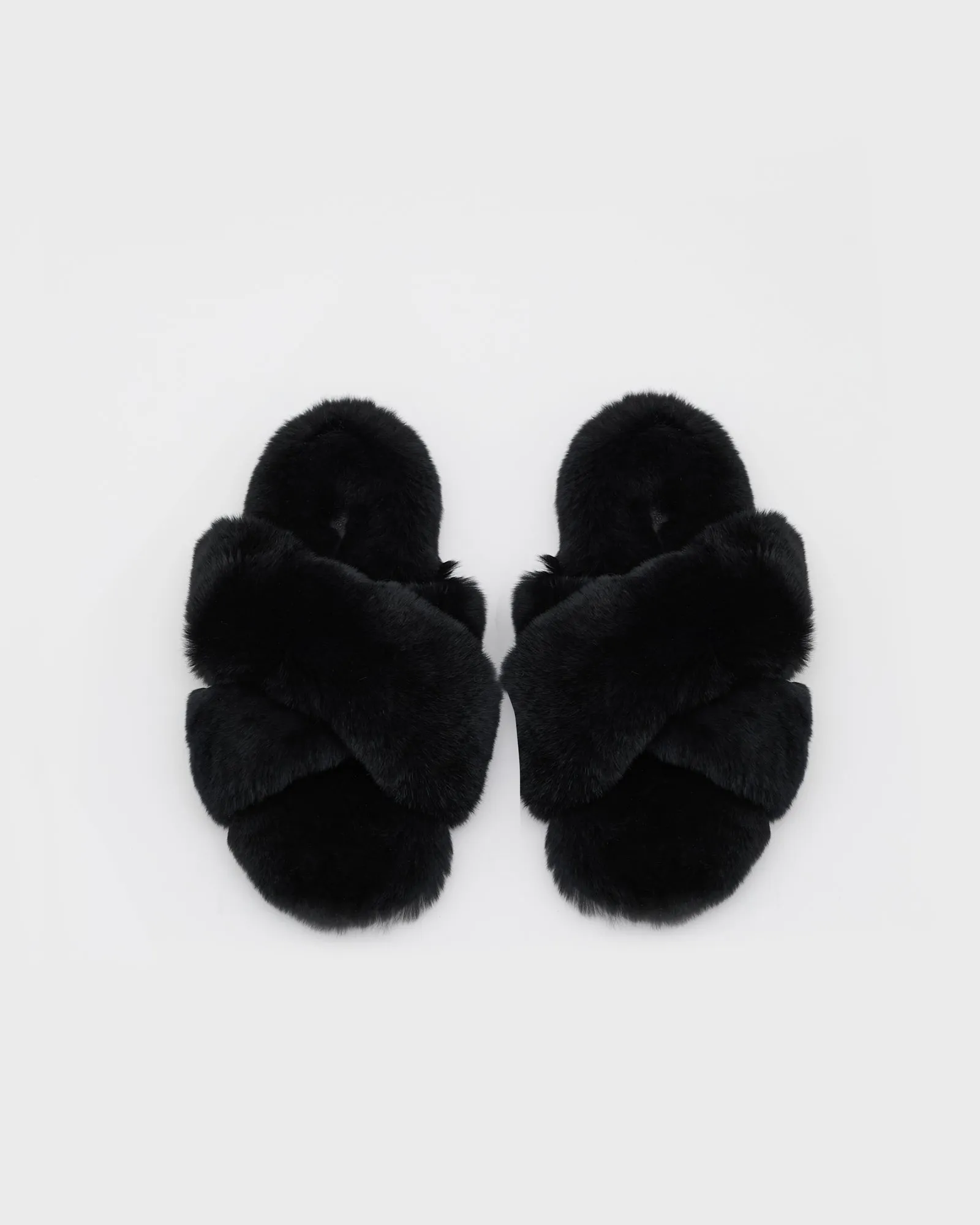 Rex rabbit fur slippers