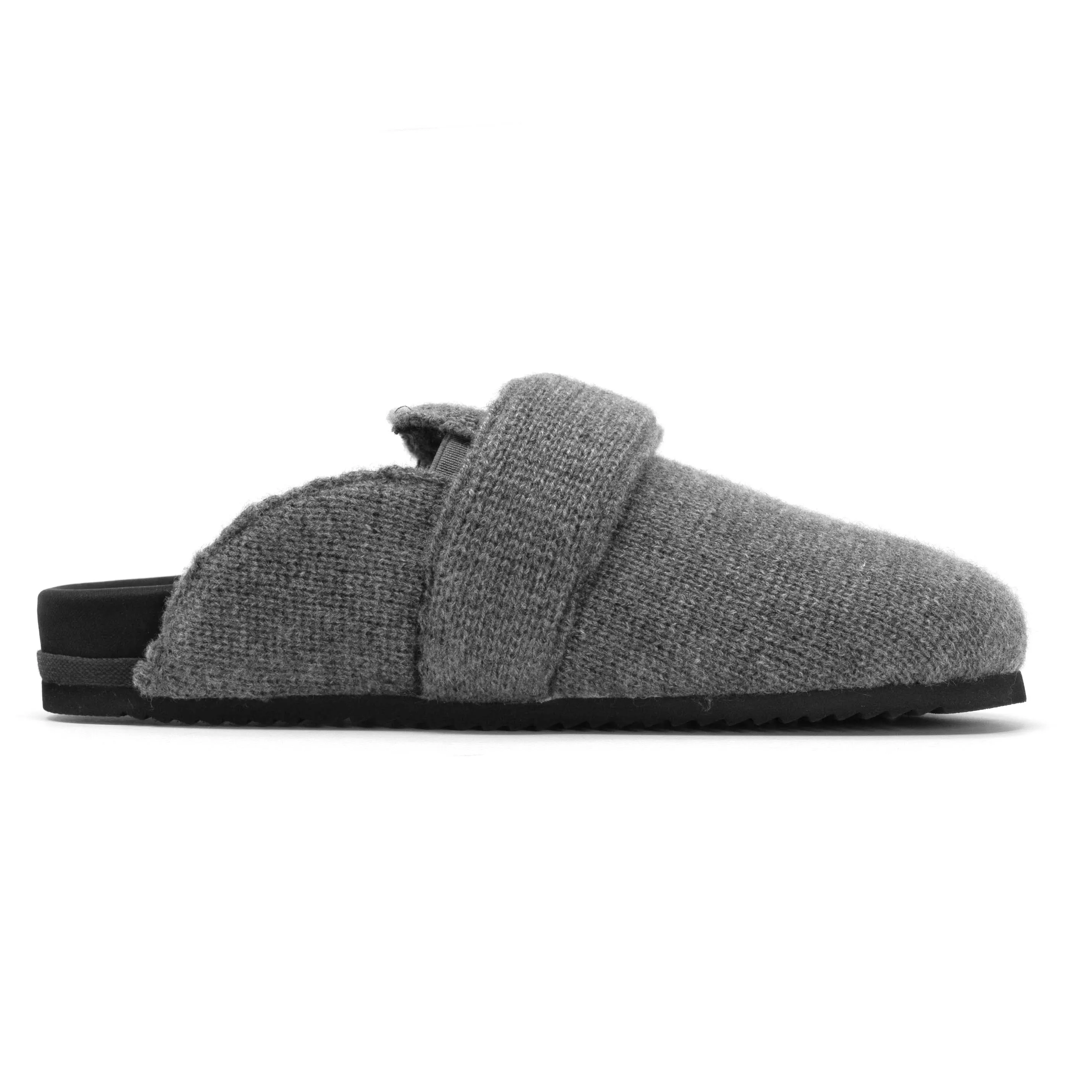 ROAM CASH LOAFER MULE CHARCOAL RECYCLED CASHMERE