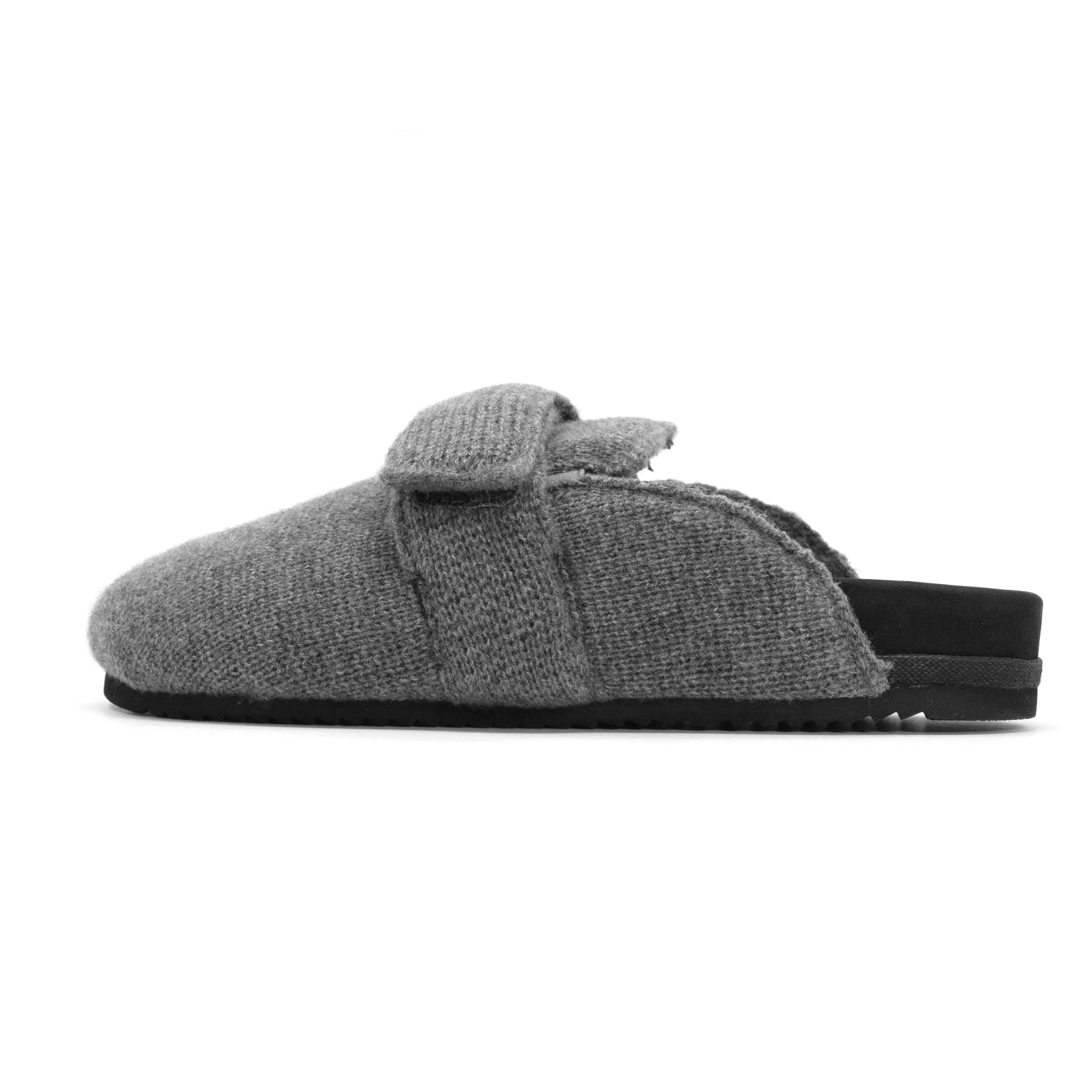 ROAM CASH LOAFER MULE CHARCOAL RECYCLED CASHMERE