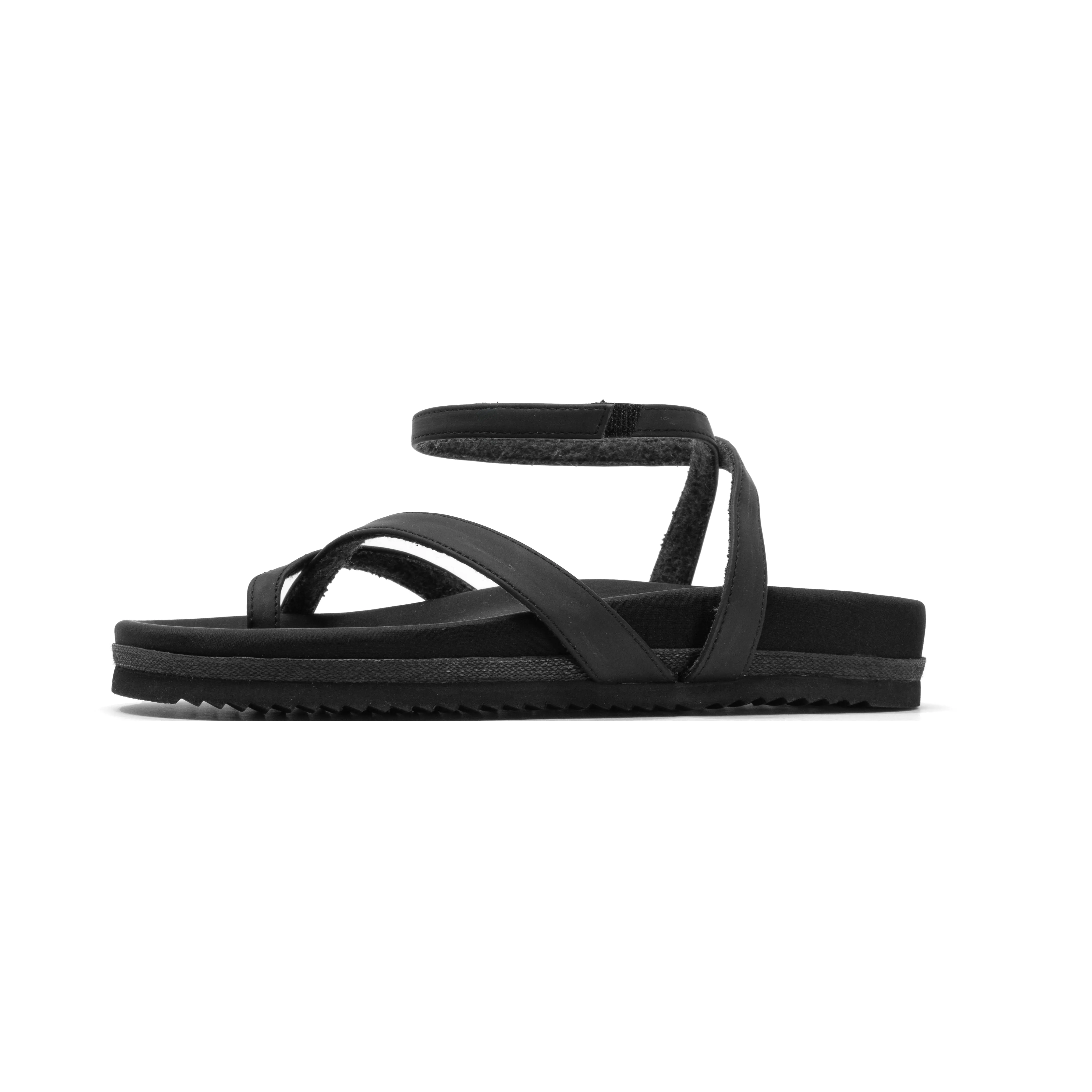 ROAM CROSS WRAP SANDAL BLACK VEGAN LEATHER