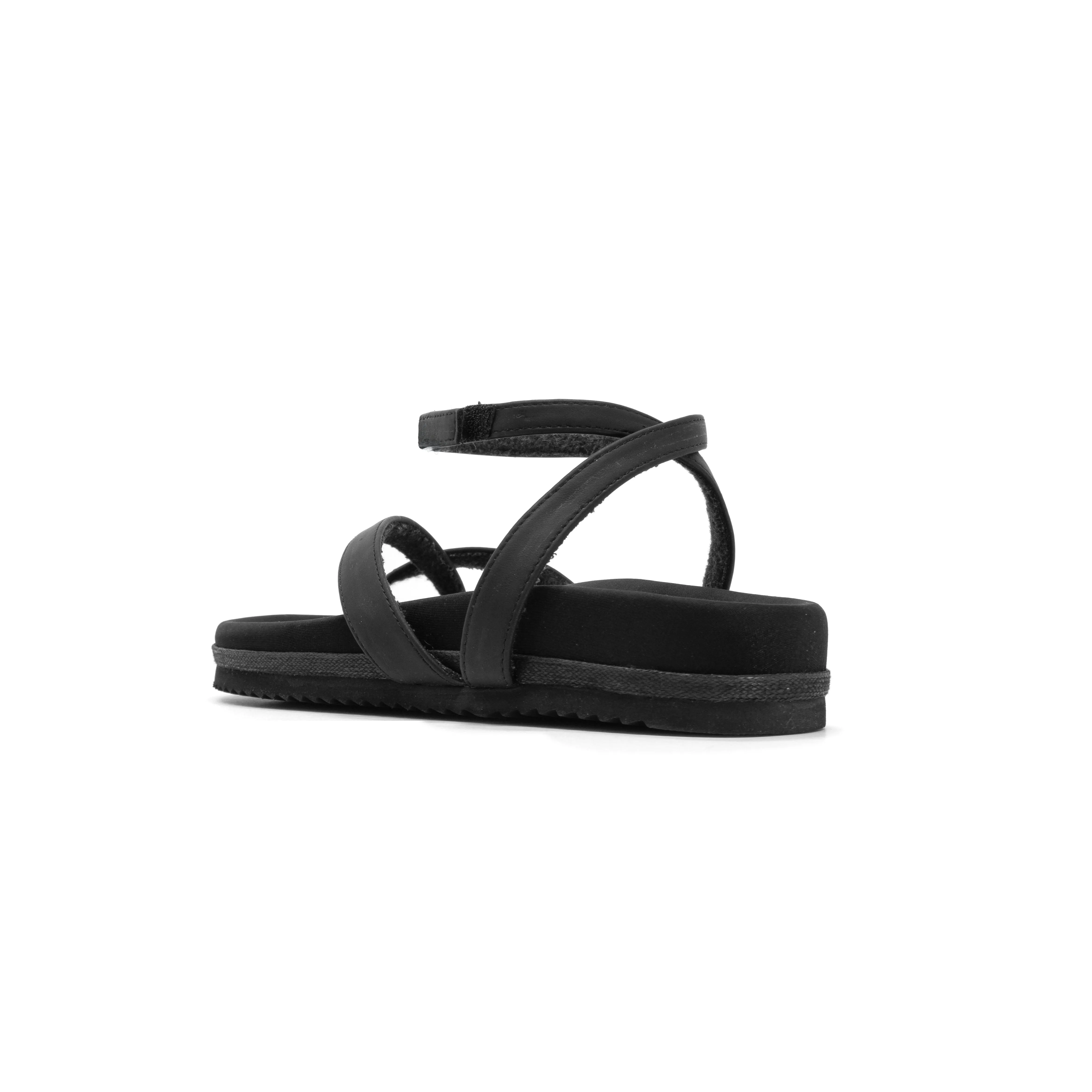 ROAM CROSS WRAP SANDAL BLACK VEGAN LEATHER