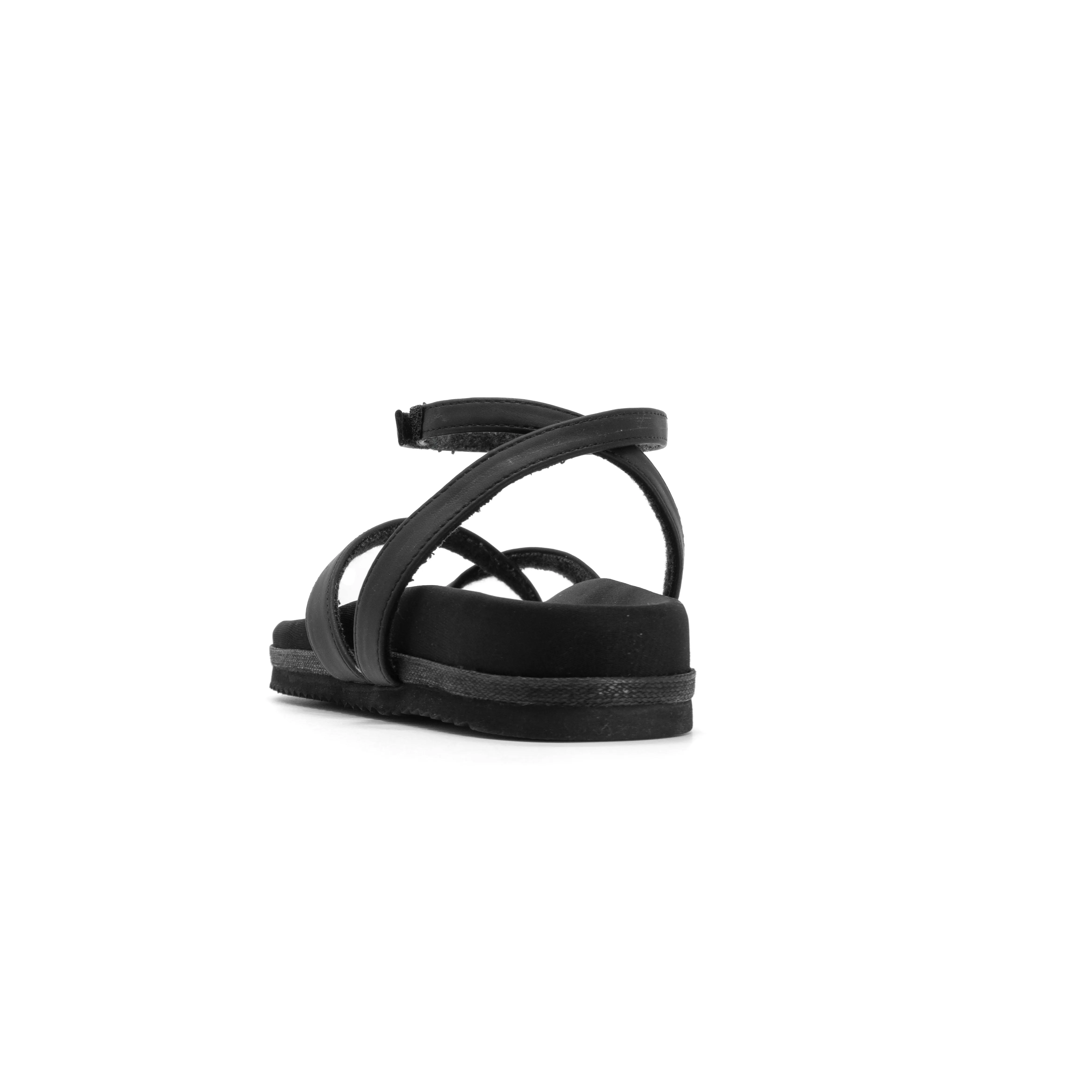 ROAM CROSS WRAP SANDAL BLACK VEGAN LEATHER