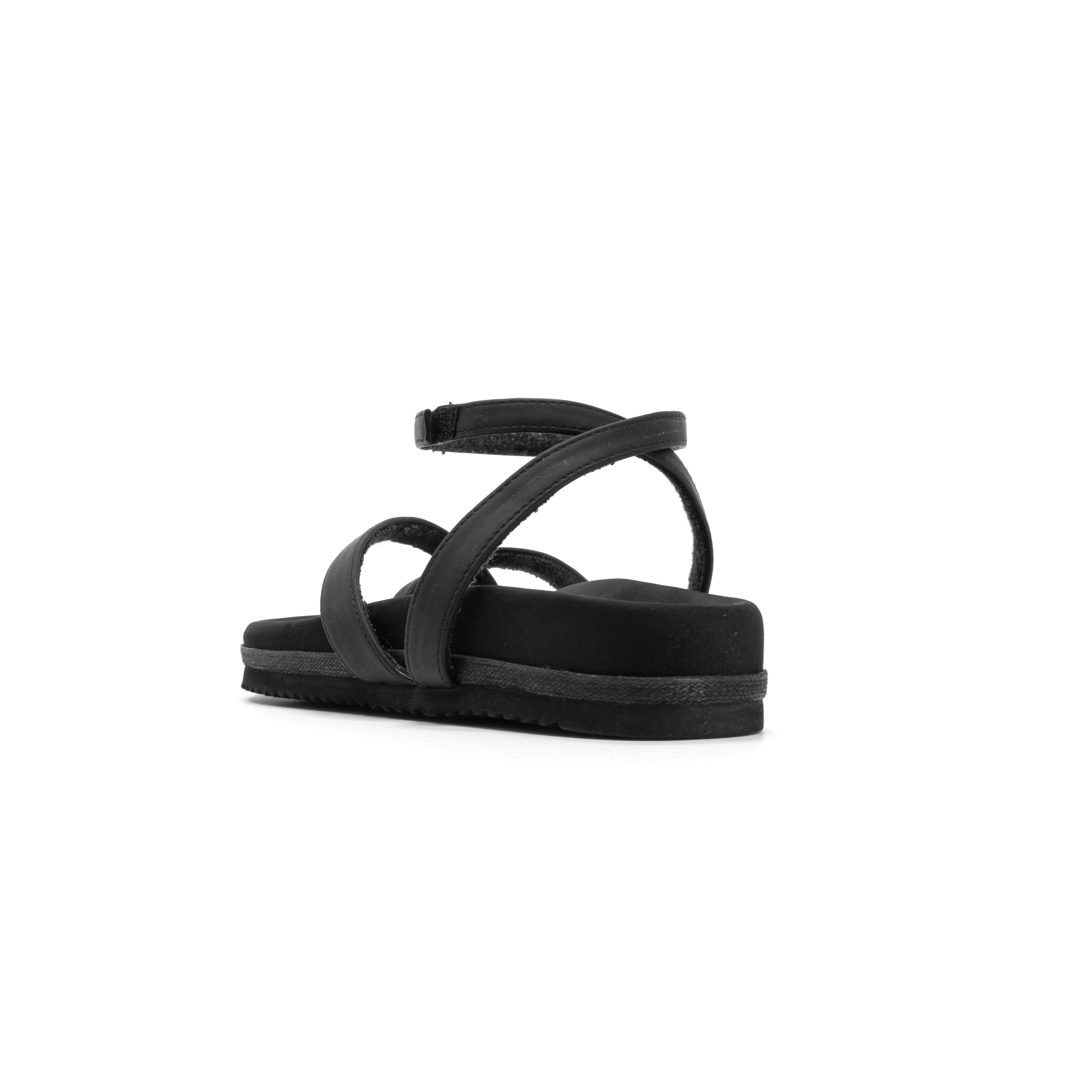 ROAM CROSS WRAP SANDAL BLACK VEGAN LEATHER