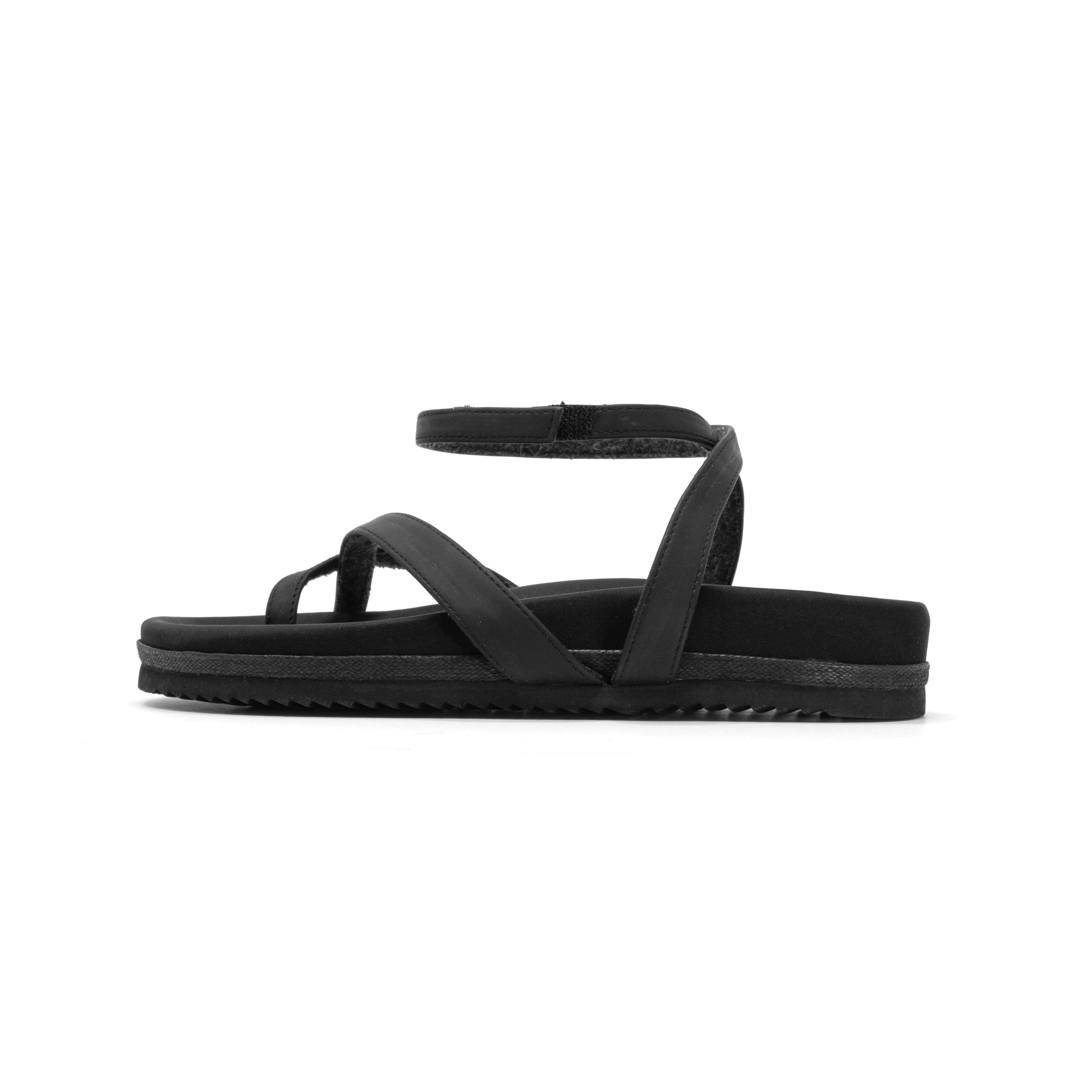 ROAM CROSS WRAP SANDAL BLACK VEGAN LEATHER