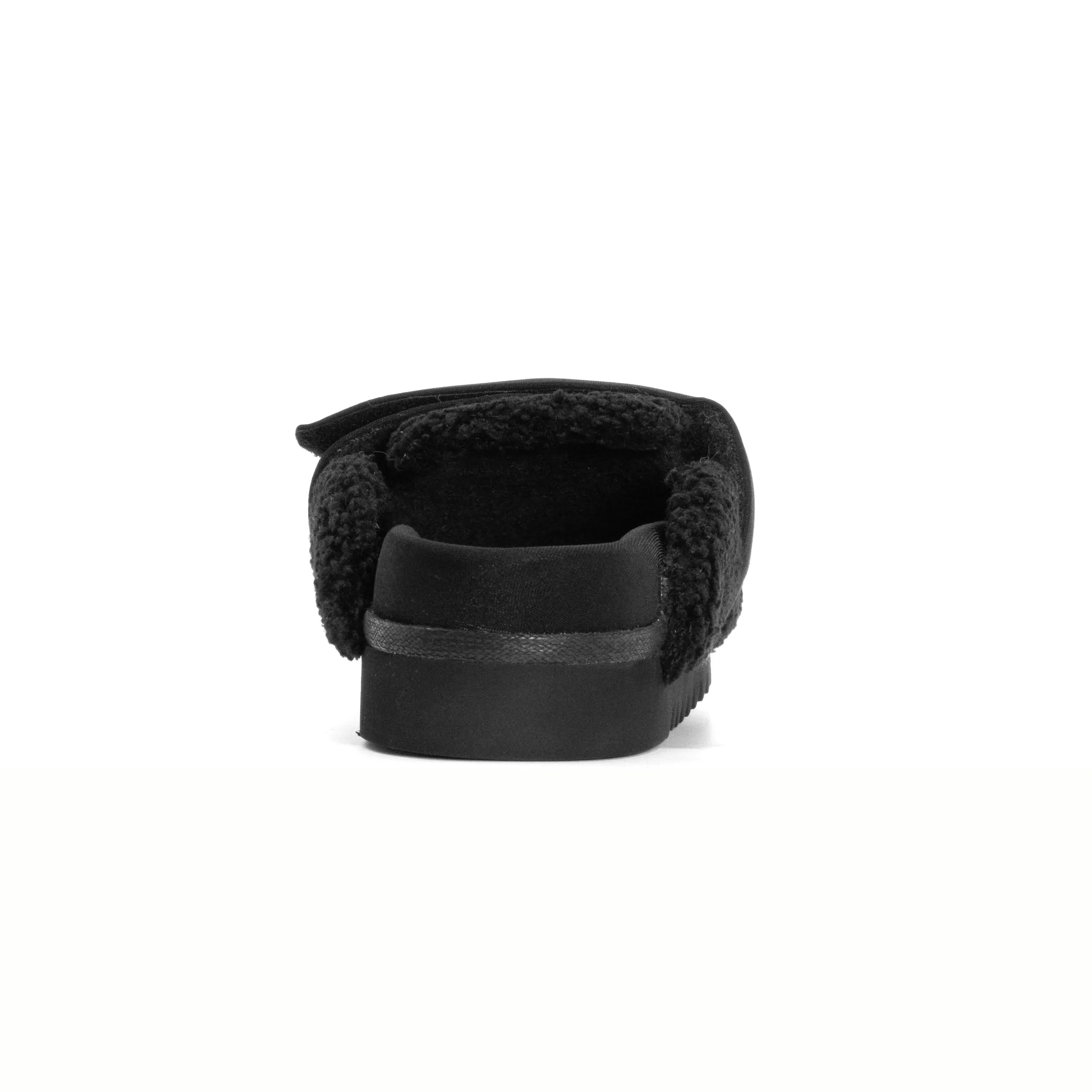 ROAM FUZZY LOAFER MULE BLACK FAUX SHEARLING