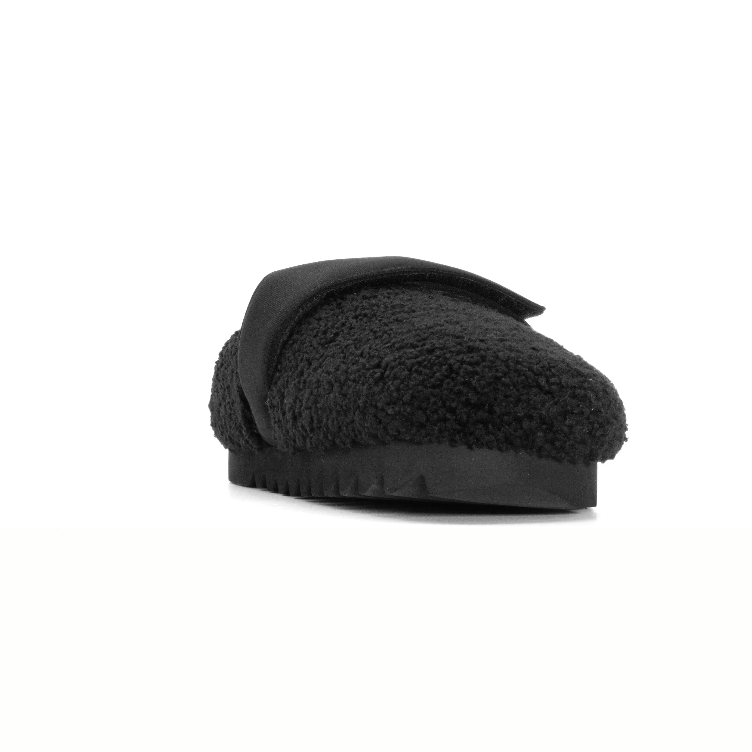 ROAM FUZZY LOAFER MULE BLACK FAUX SHEARLING