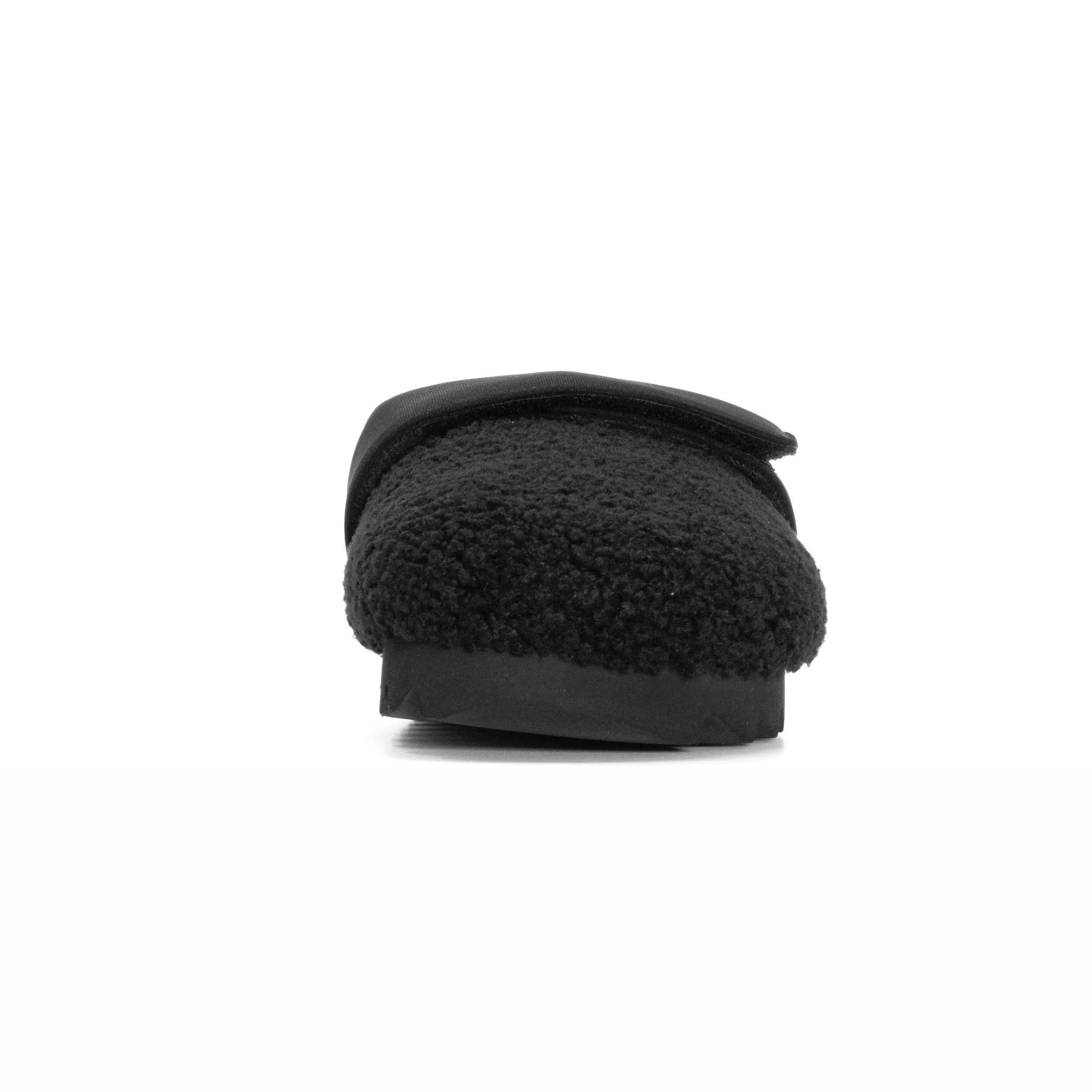 ROAM FUZZY LOAFER MULE BLACK FAUX SHEARLING