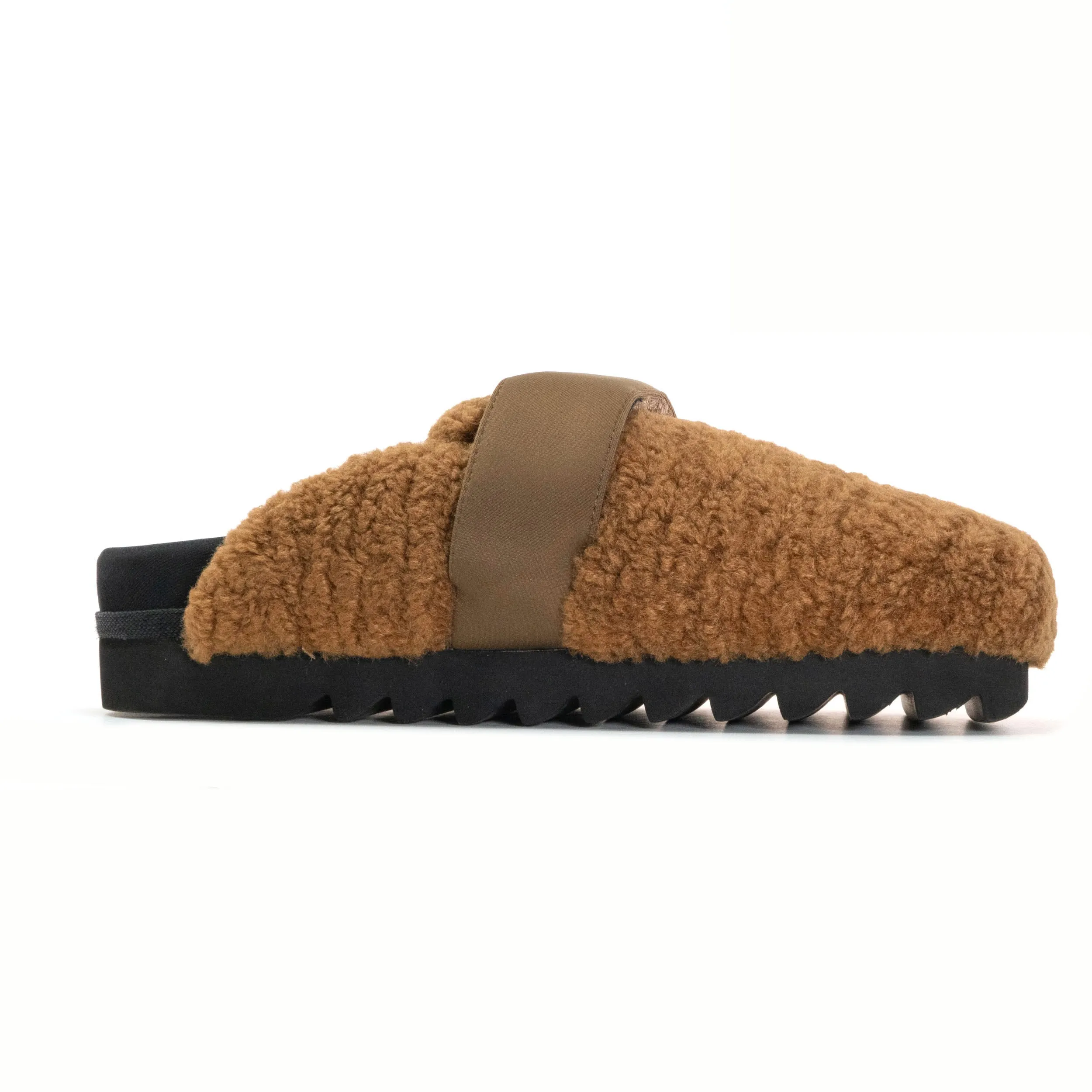 ROAM FUZZY LOAFER MULE COGNAC FAUX SHEARLING