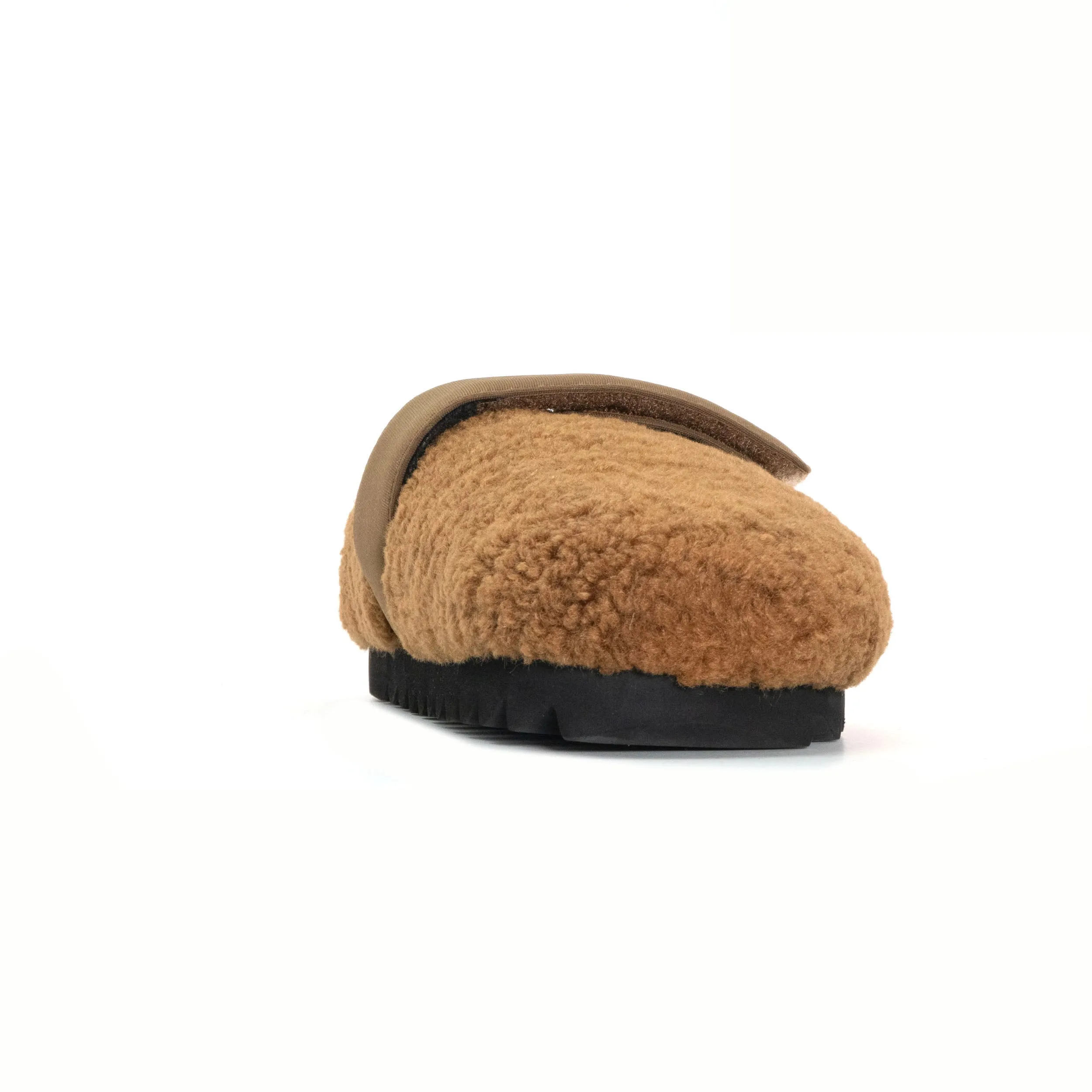 ROAM FUZZY LOAFER MULE COGNAC FAUX SHEARLING