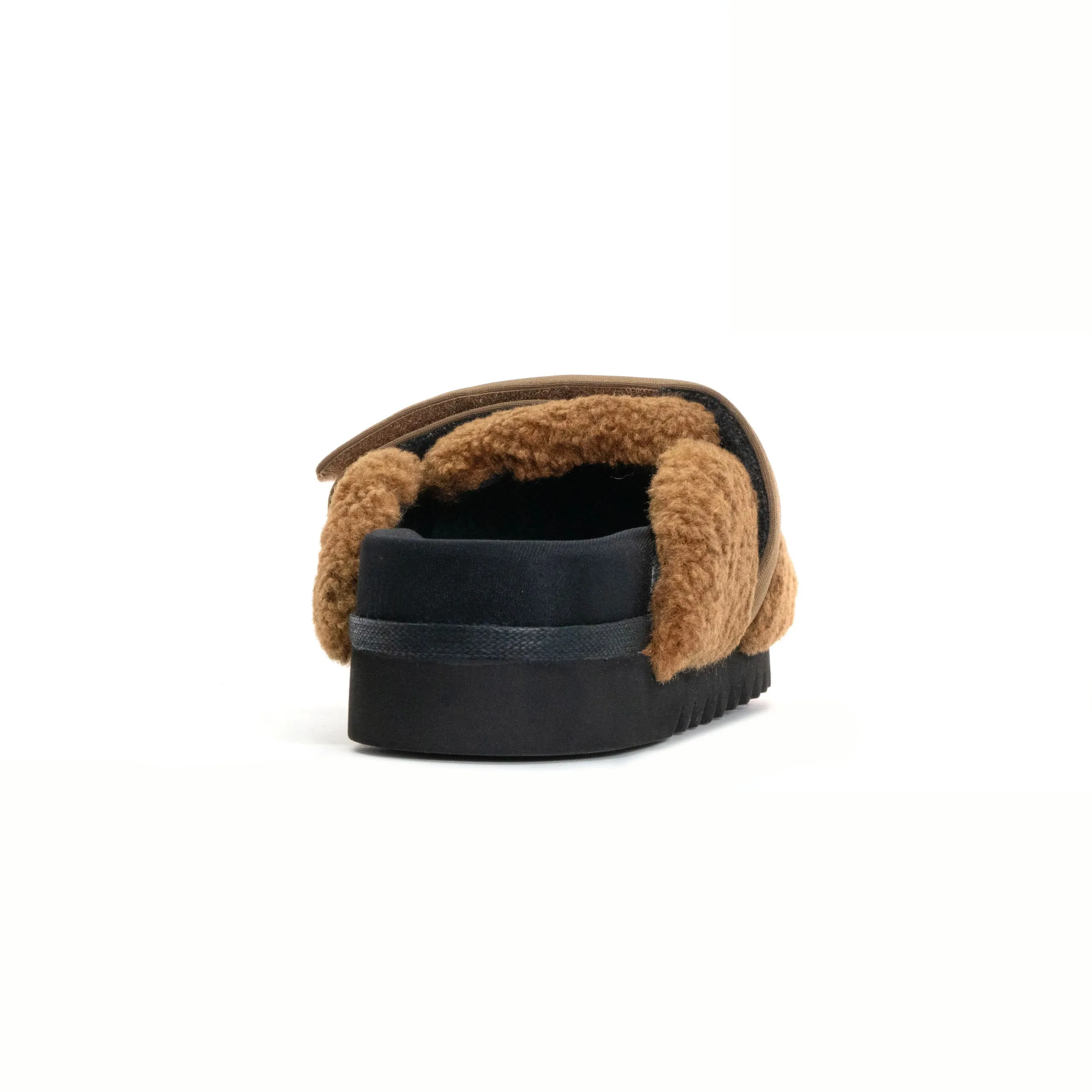 ROAM FUZZY LOAFER MULE COGNAC FAUX SHEARLING