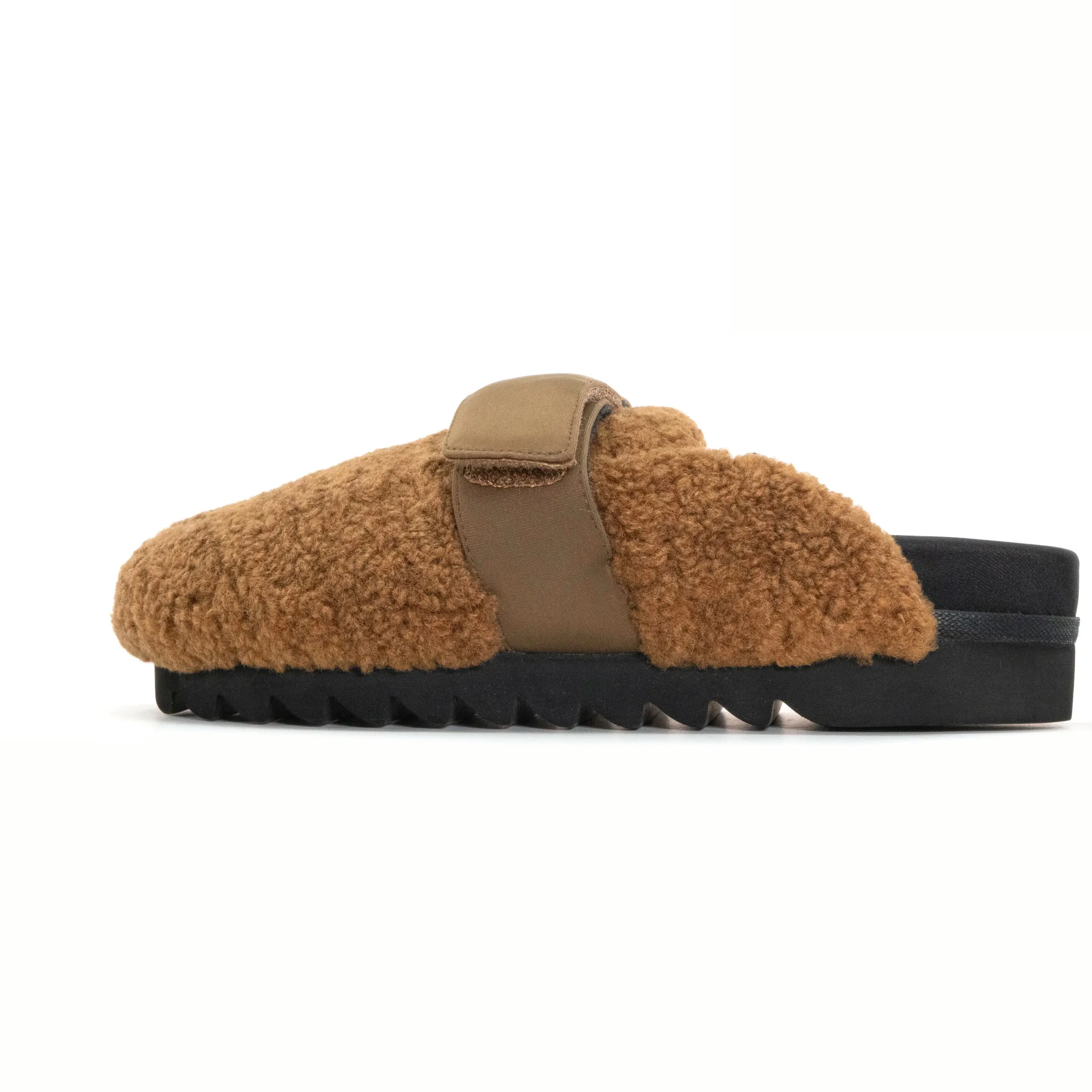 ROAM FUZZY LOAFER MULE COGNAC FAUX SHEARLING