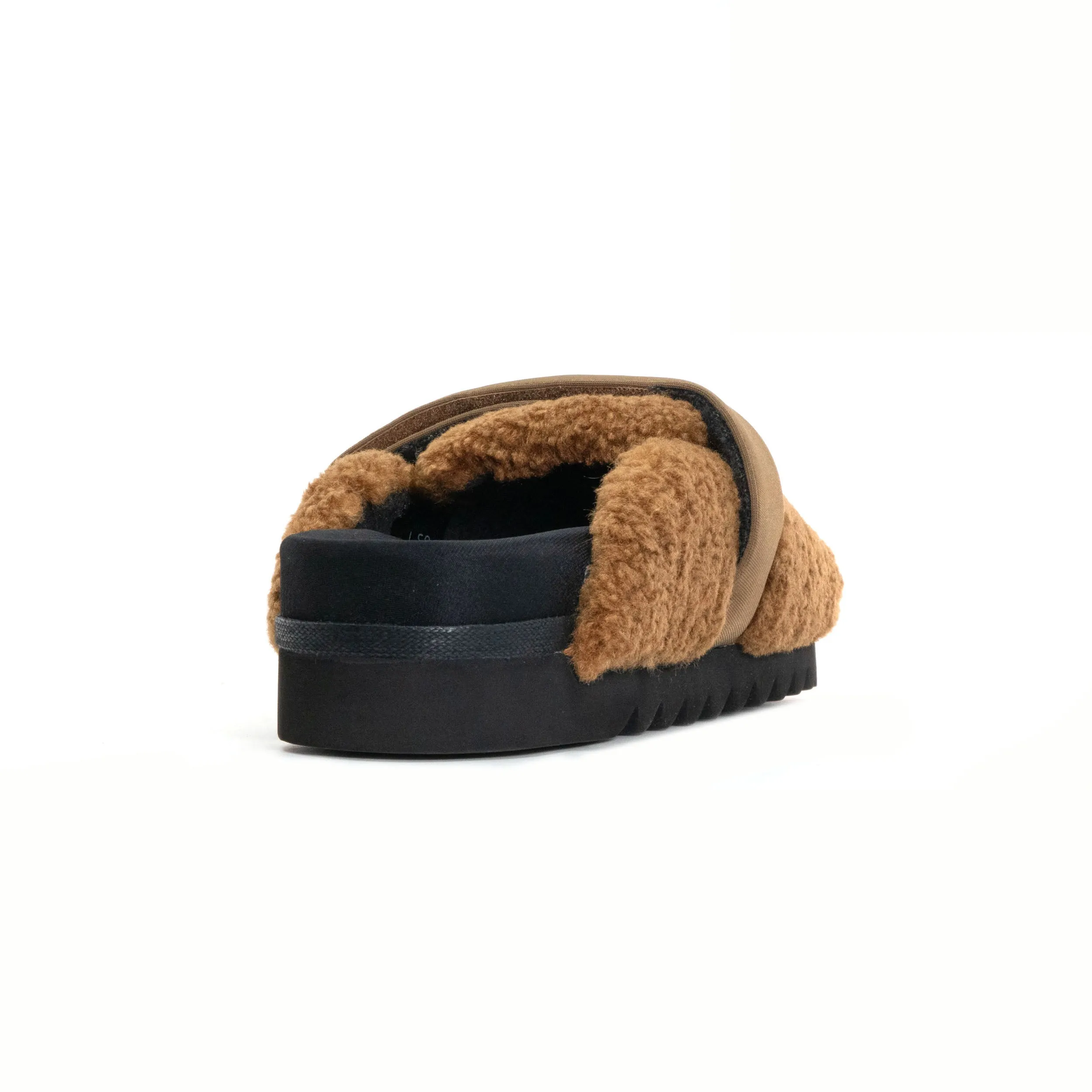 ROAM FUZZY LOAFER MULE COGNAC FAUX SHEARLING