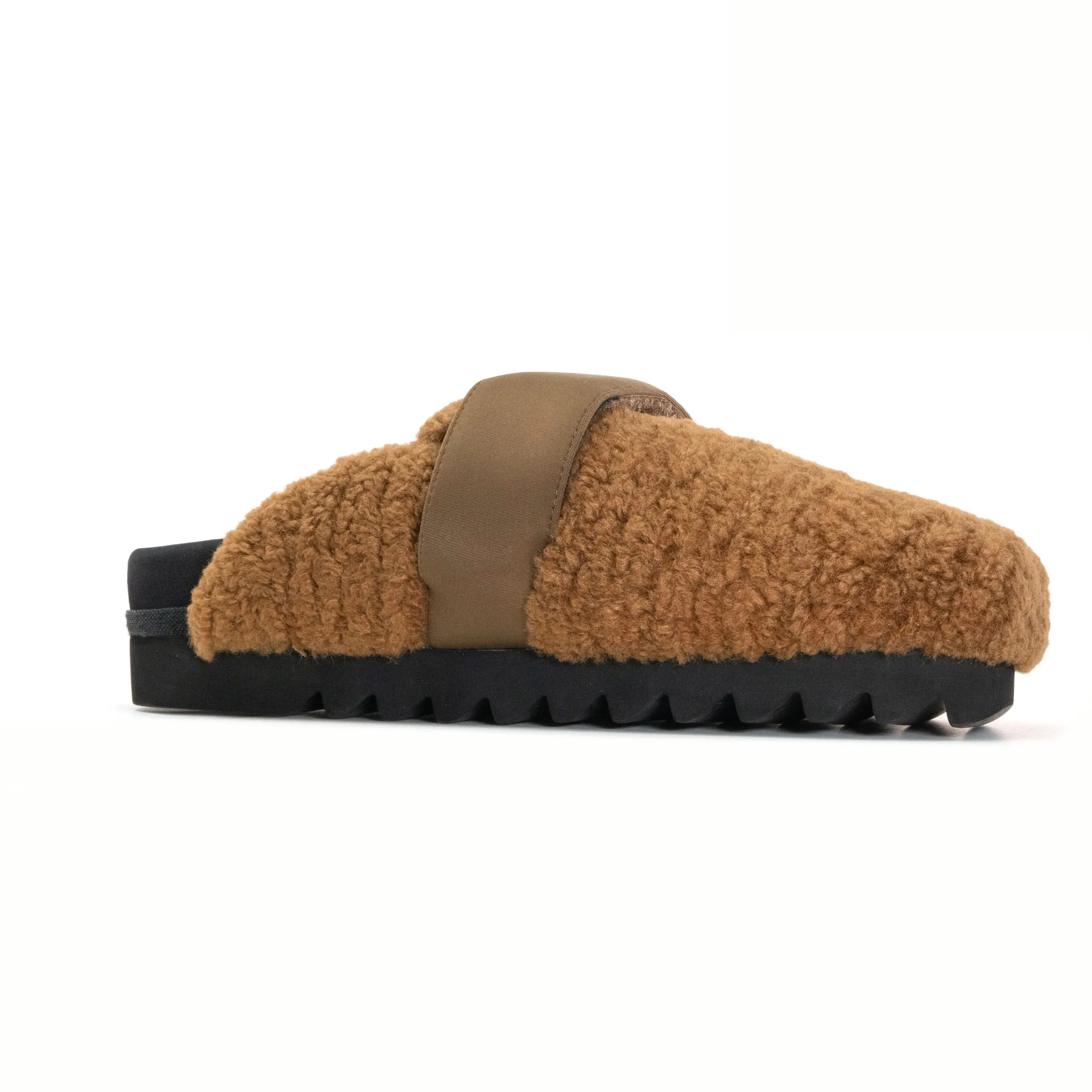 ROAM FUZZY LOAFER MULE COGNAC FAUX SHEARLING