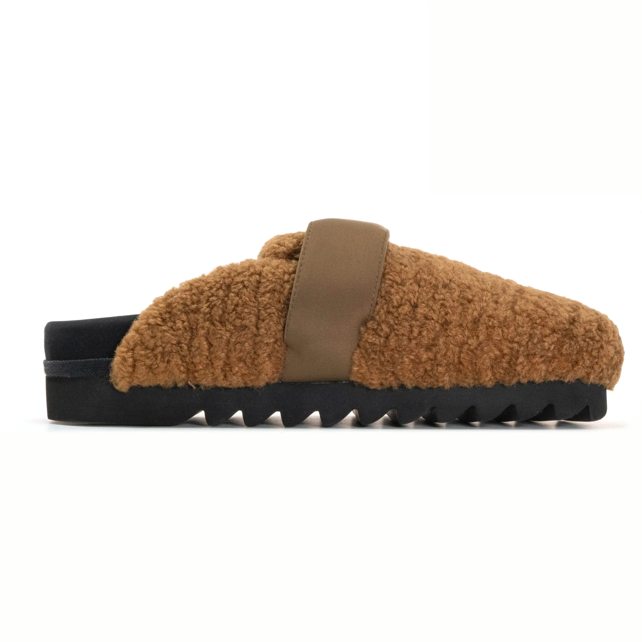 ROAM FUZZY LOAFER MULE COGNAC FAUX SHEARLING