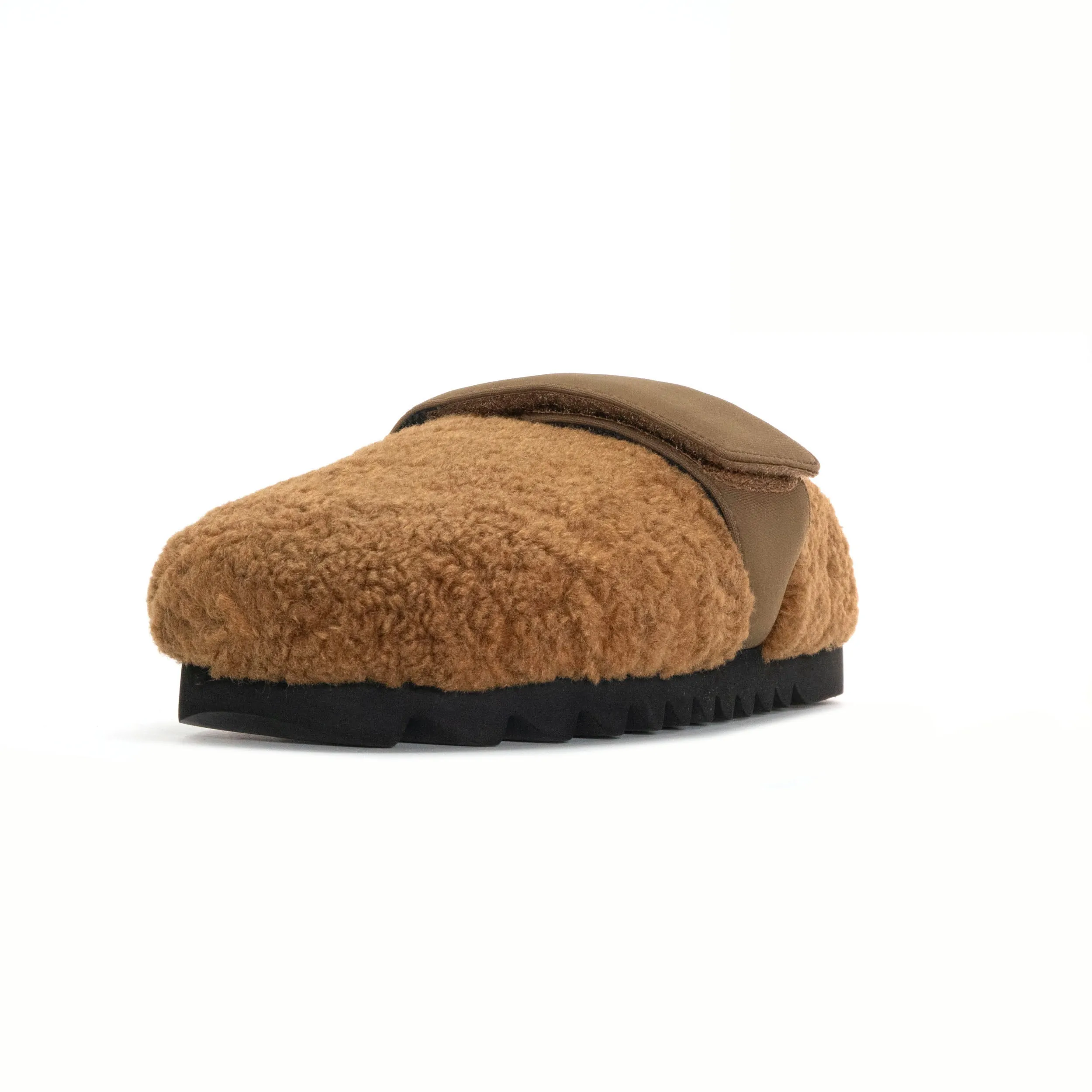 ROAM FUZZY LOAFER MULE COGNAC FAUX SHEARLING
