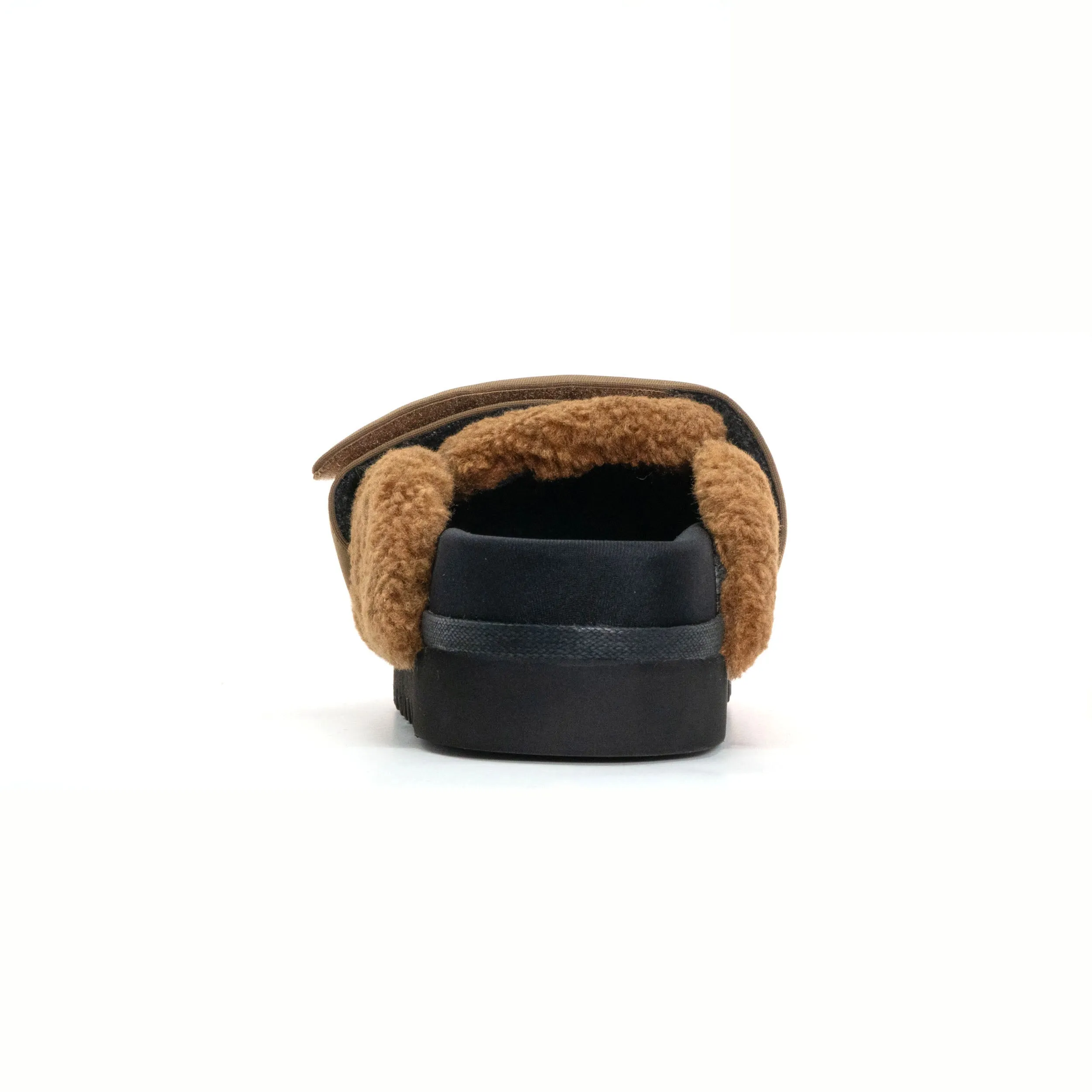 ROAM FUZZY LOAFER MULE COGNAC FAUX SHEARLING