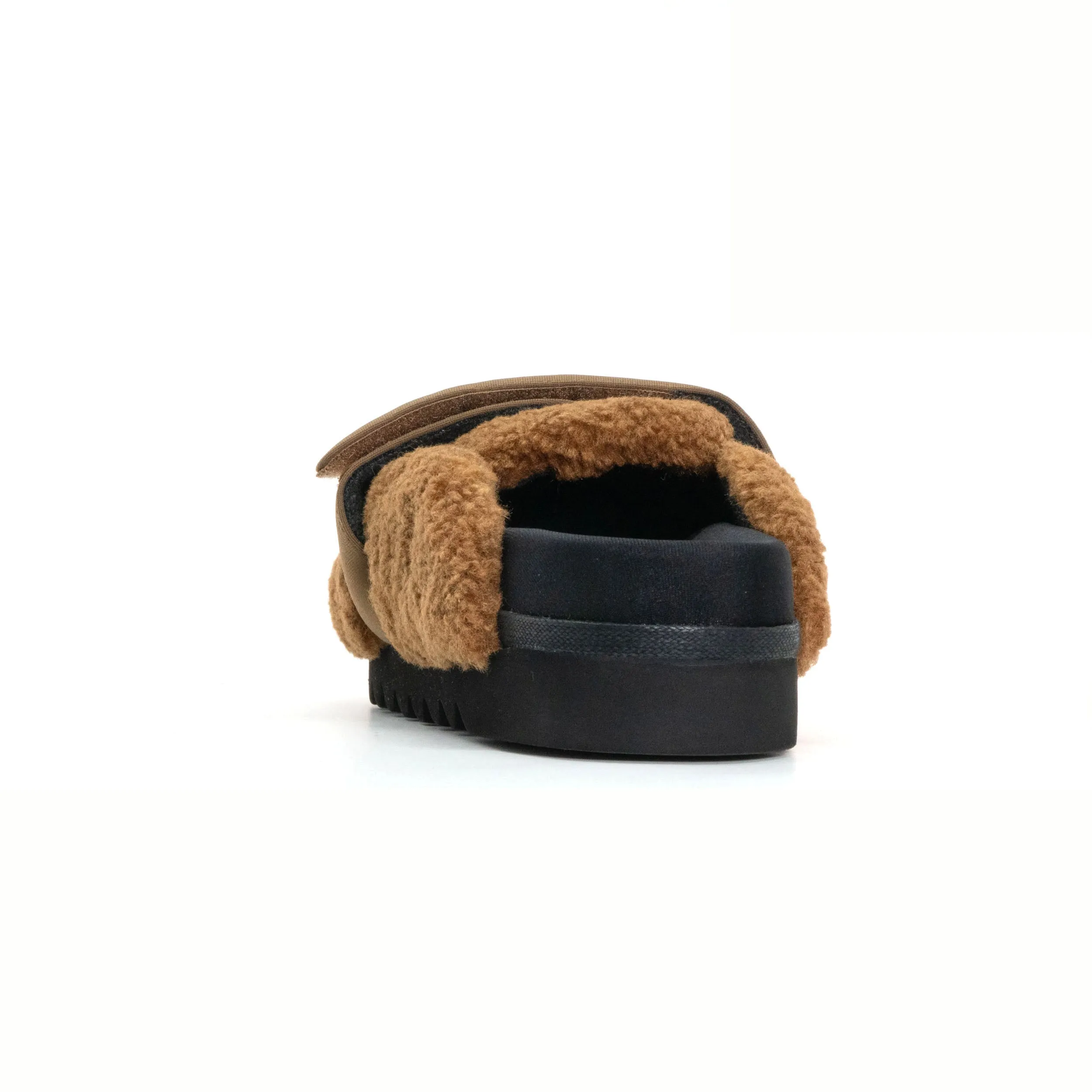 ROAM FUZZY LOAFER MULE COGNAC FAUX SHEARLING