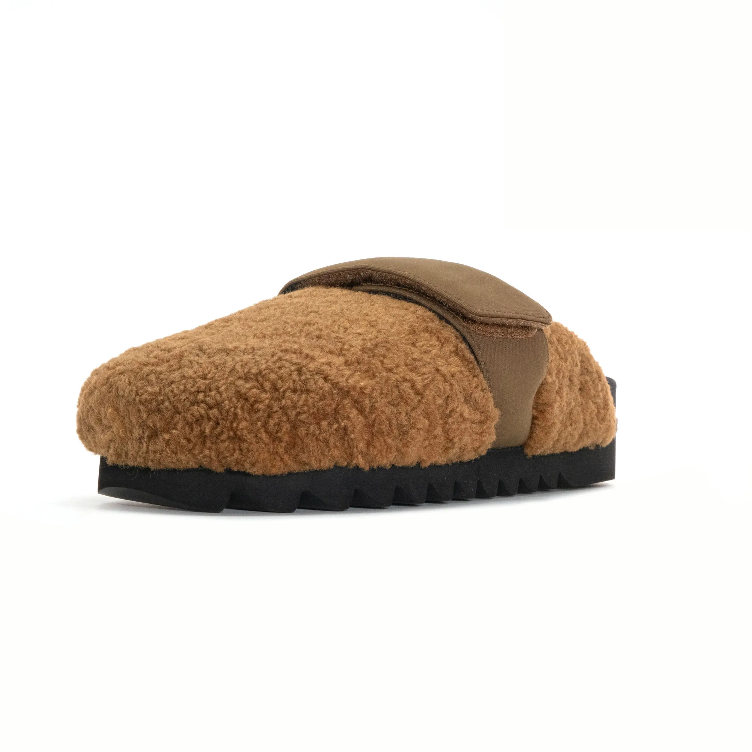 ROAM FUZZY LOAFER MULE COGNAC FAUX SHEARLING