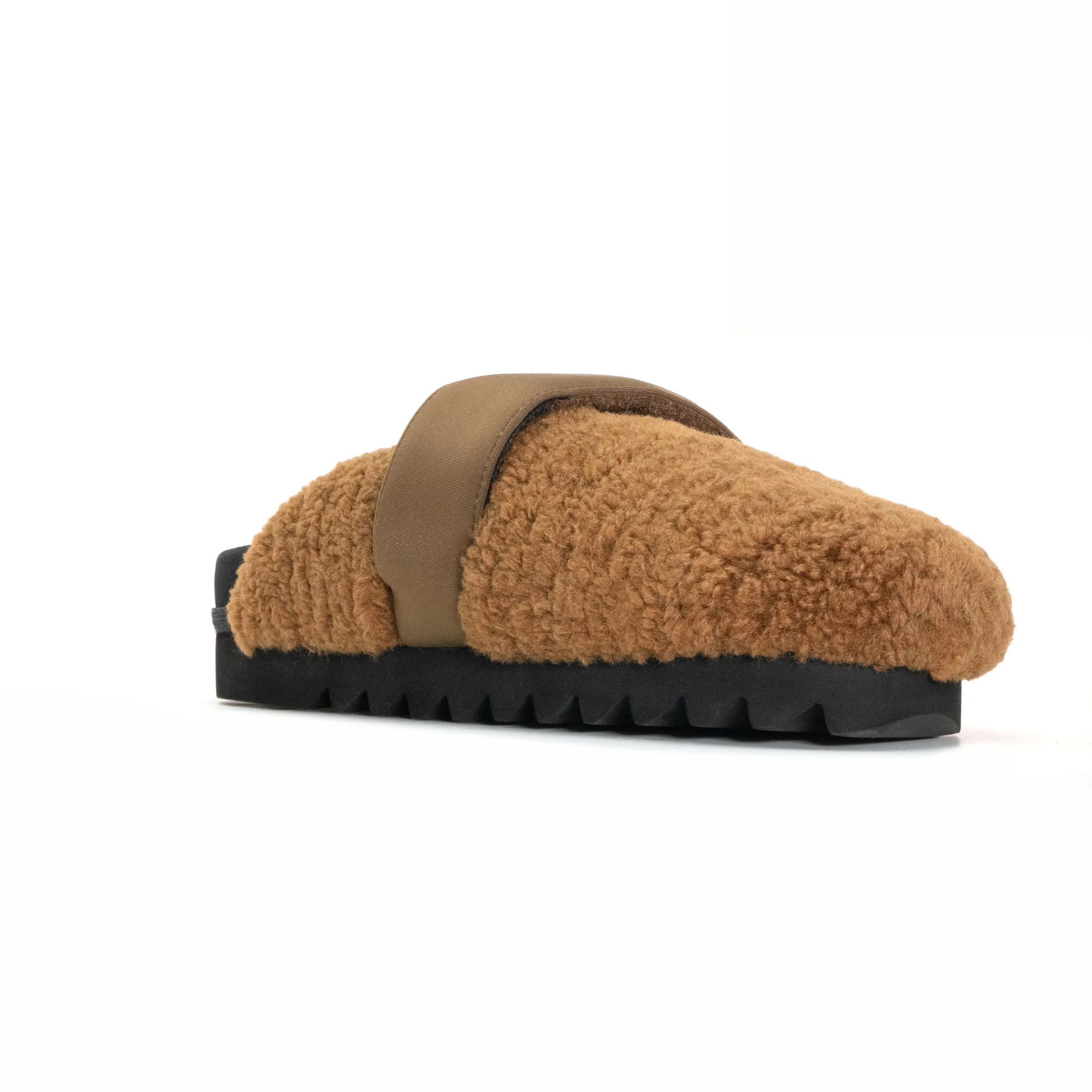 ROAM FUZZY LOAFER MULE COGNAC FAUX SHEARLING