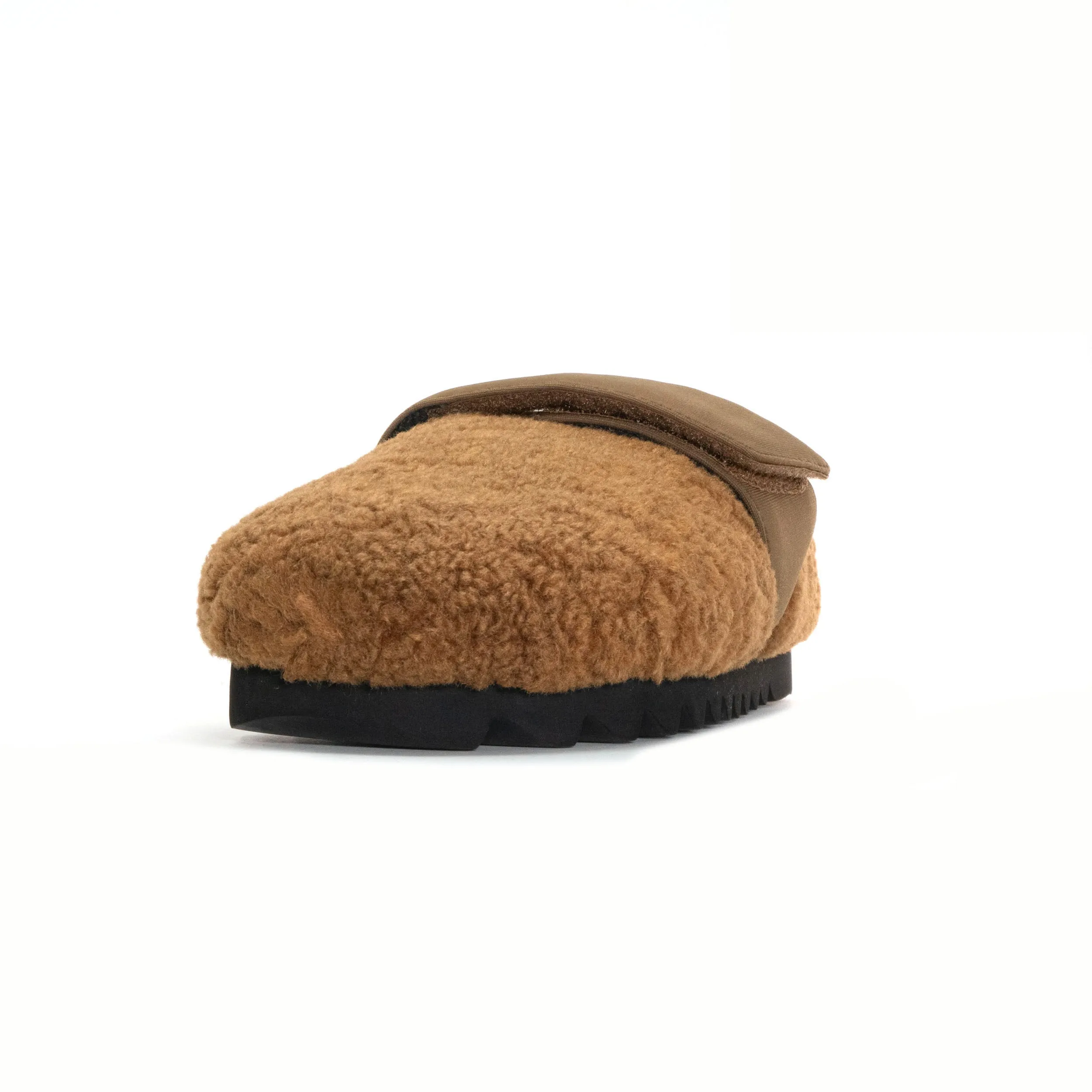 ROAM FUZZY LOAFER MULE COGNAC FAUX SHEARLING