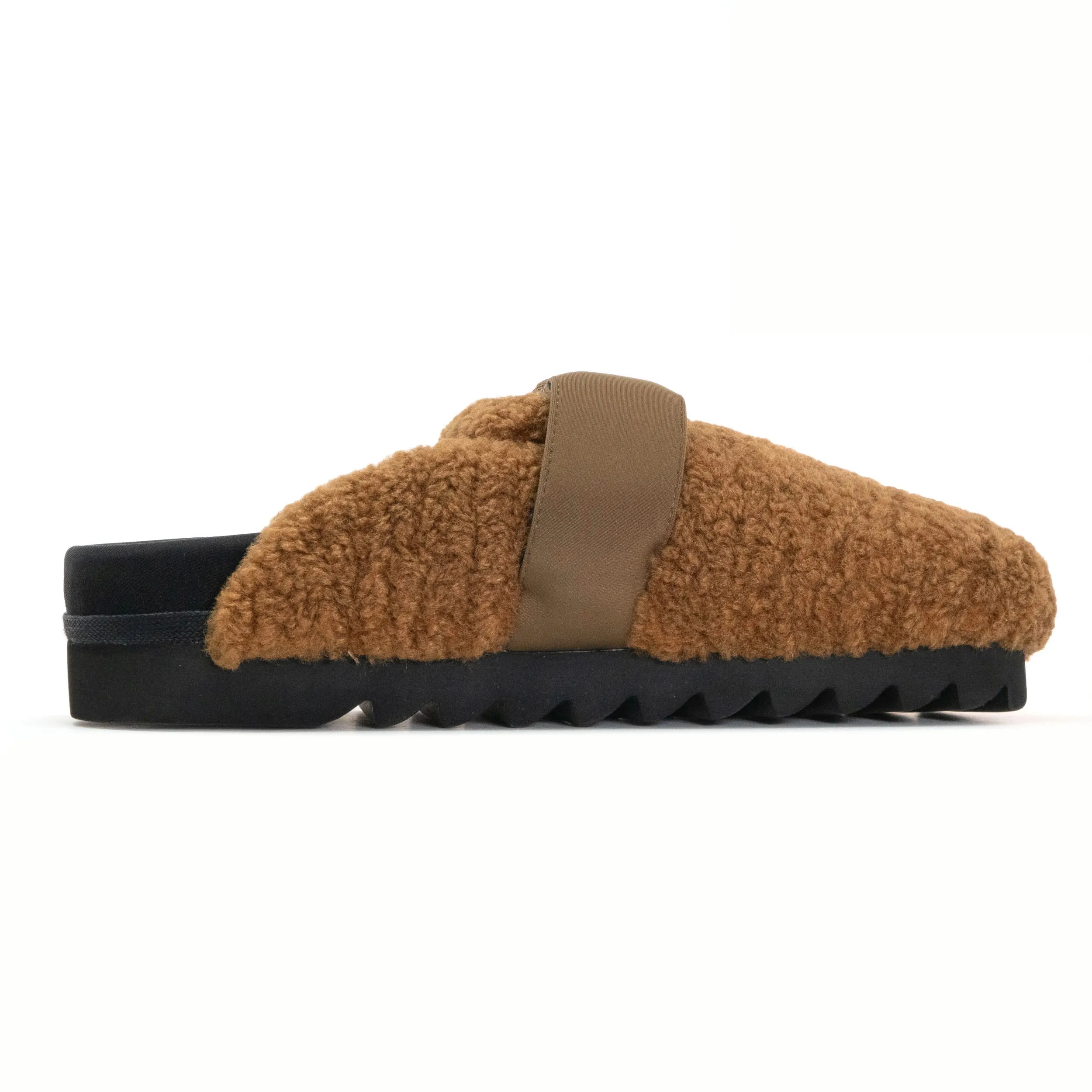 ROAM FUZZY LOAFER MULE COGNAC FAUX SHEARLING