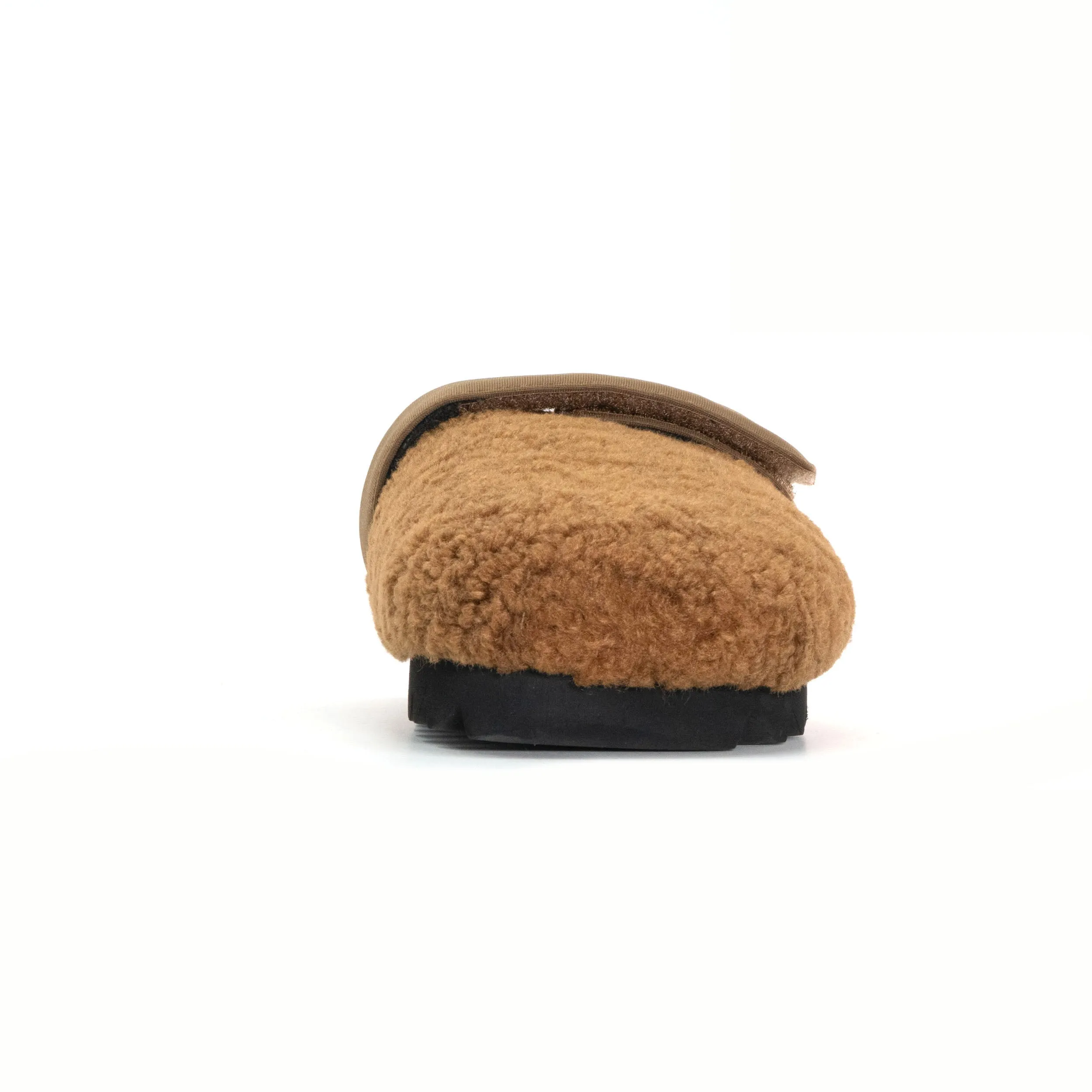 ROAM FUZZY LOAFER MULE COGNAC FAUX SHEARLING