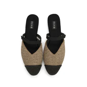 ROAM RAFFY CAP NATURAL & BLACK RAFFIA