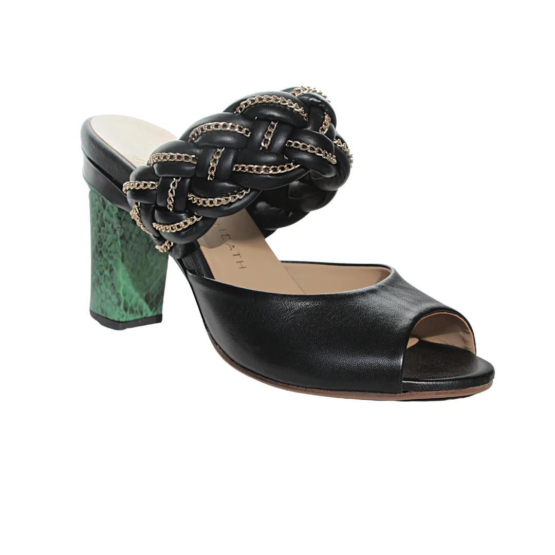 Romy Black Lambskin Puff Slide