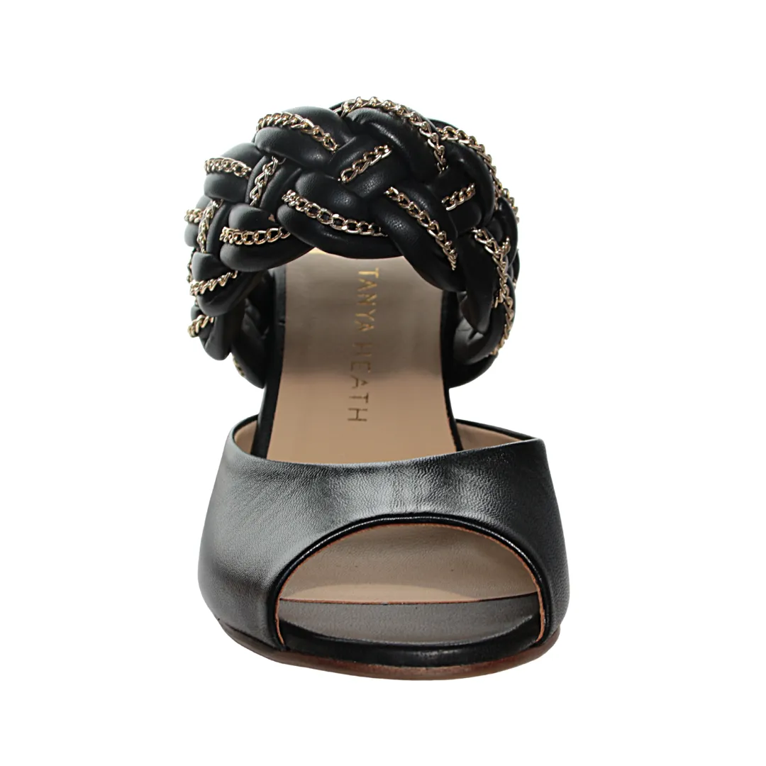 Romy Black Lambskin Puff Slide