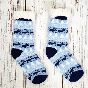 Roving Reindeer Sherpa Lined Socks
