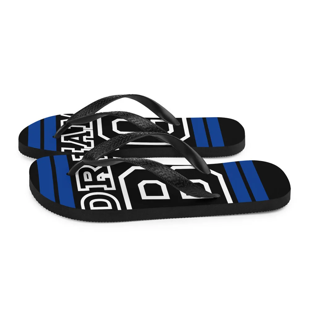 Royal Blue and White Dream Big Flip-Flops