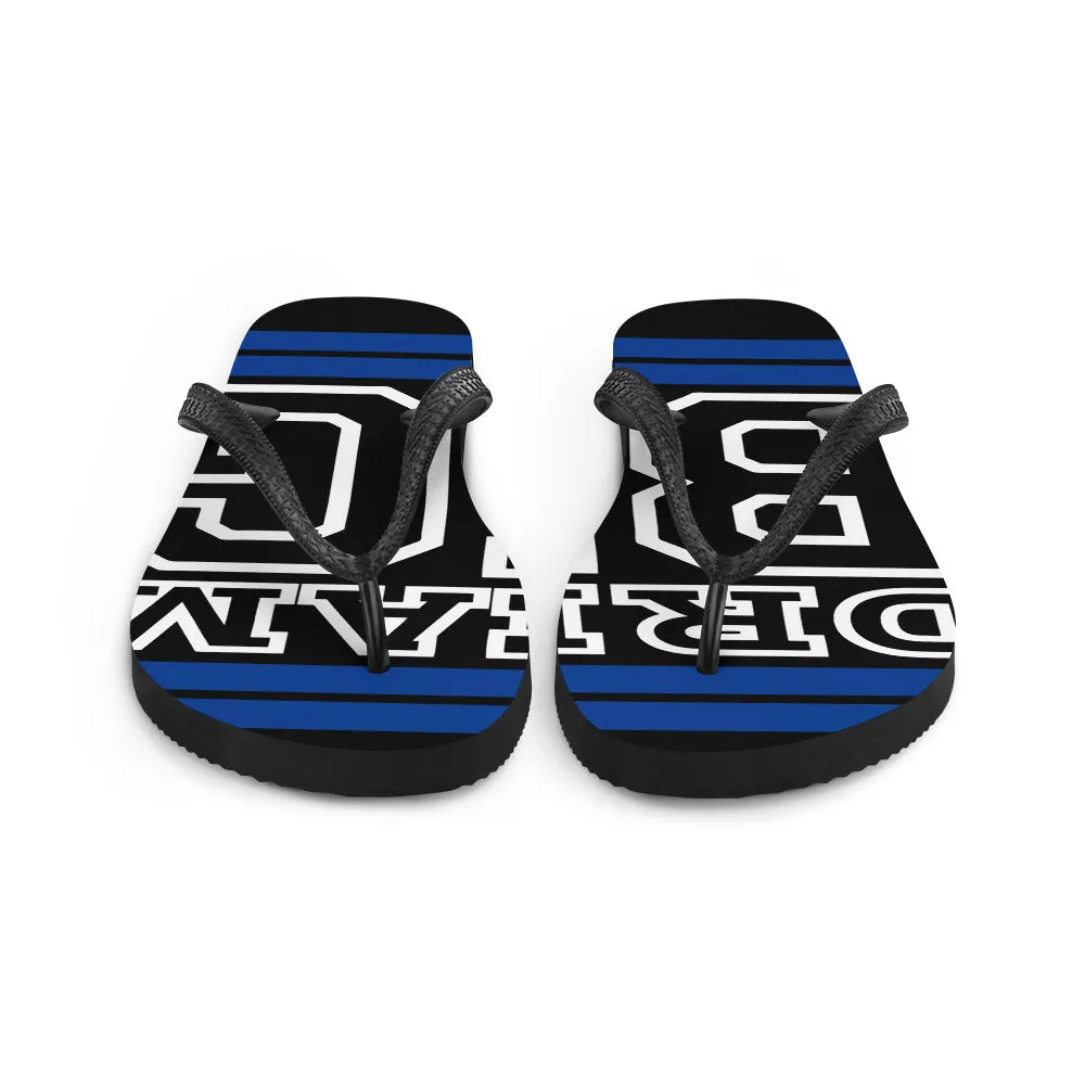 Royal Blue and White Dream Big Flip-Flops