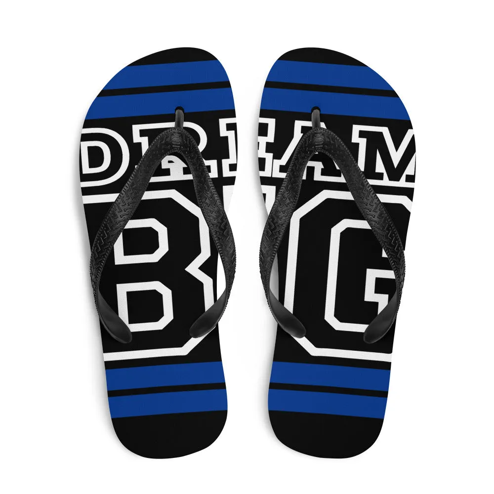Royal Blue and White Dream Big Flip-Flops