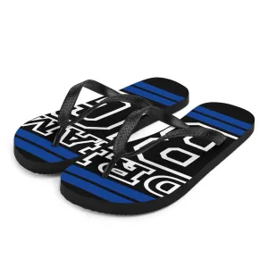 Royal Blue and White Dream Big Flip-Flops
