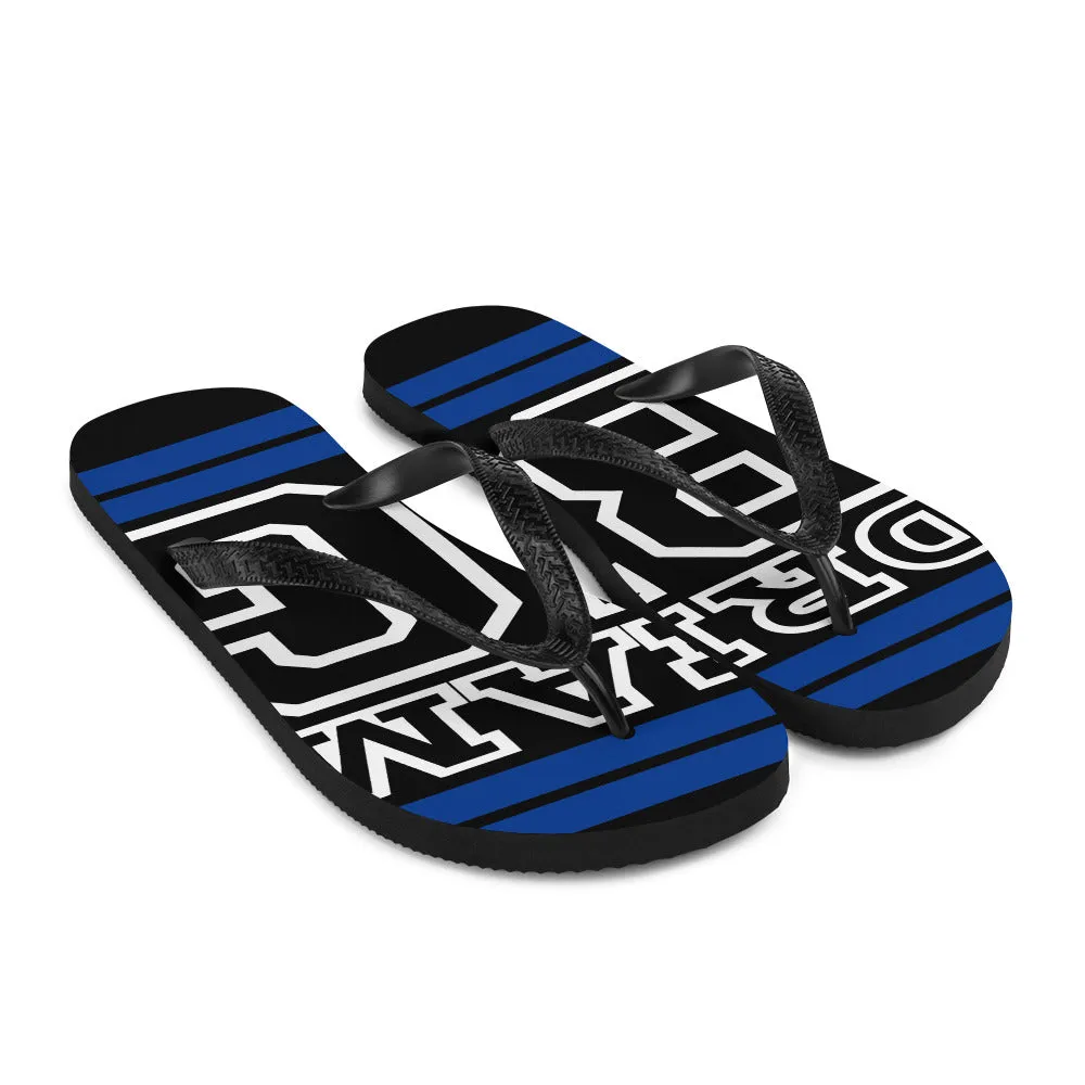 Royal Blue and White Dream Big Flip-Flops