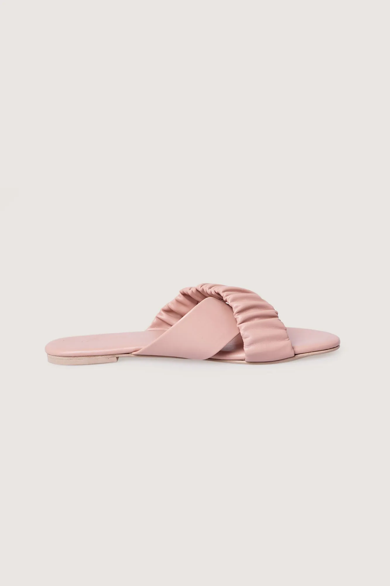 Ruched Criss Cross Slippers
