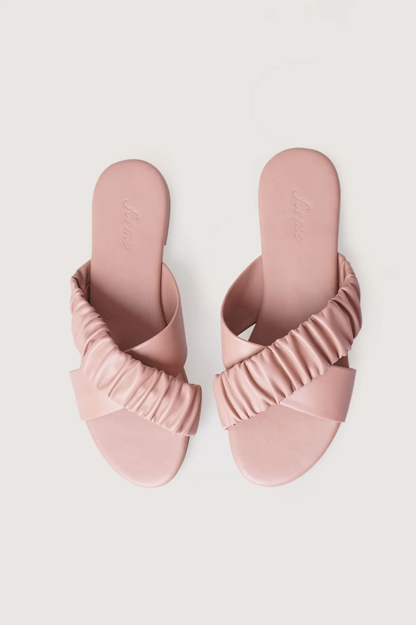Ruched Criss Cross Slippers