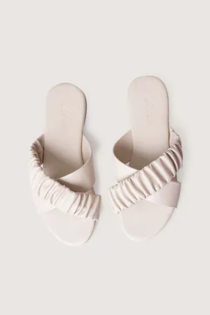 Ruched Criss Cross Slippers