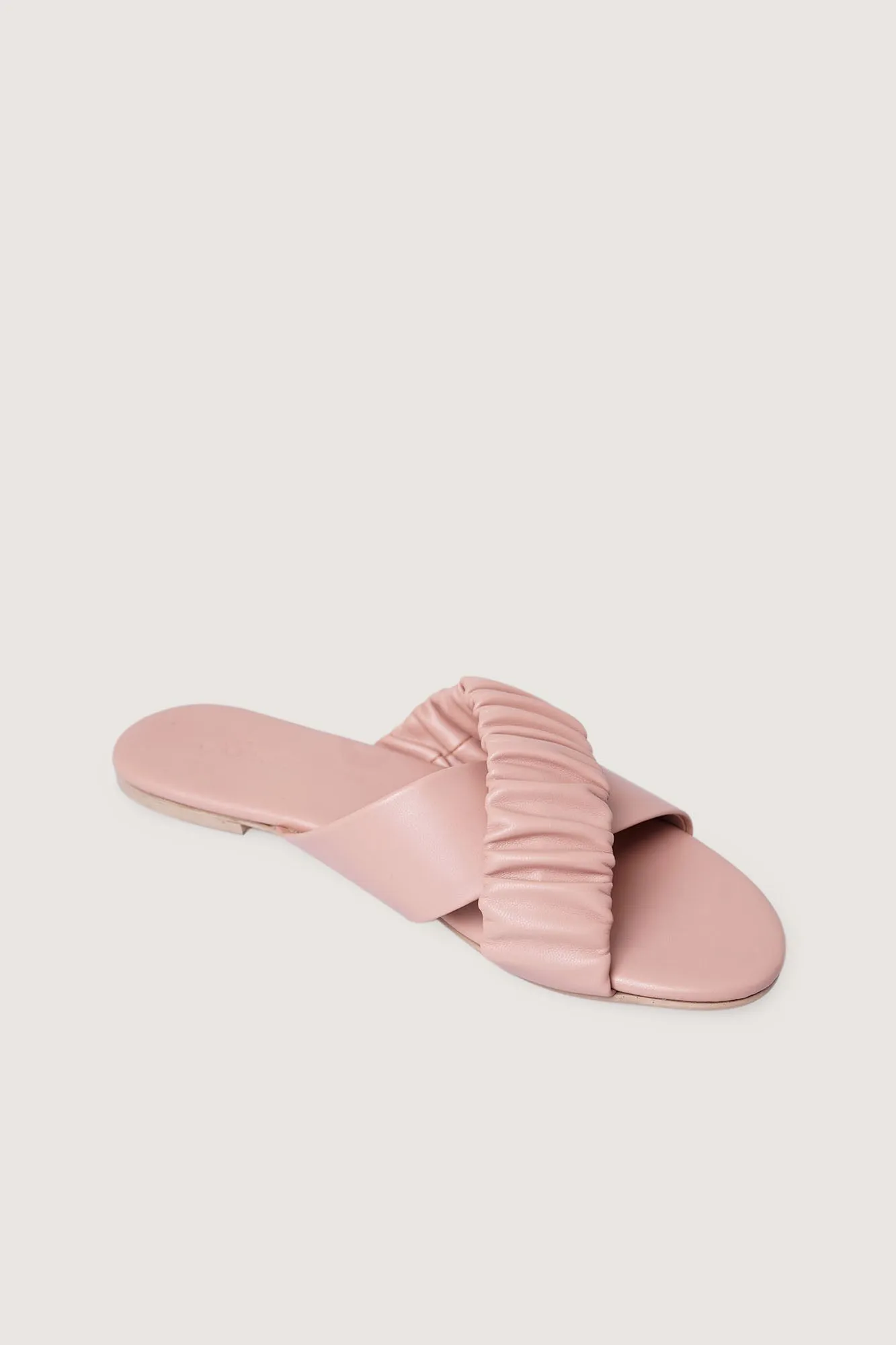 Ruched Criss Cross Slippers