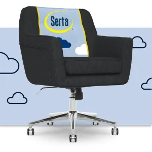 Serta Ashland Modern Office Chair, Mid-Back, Quality Memory Foam Cushion, Metal Base Chrome Finish Serta Color: Charcoal