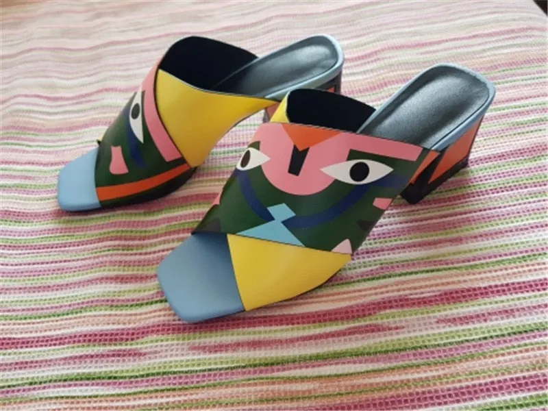 Sexy Women High Heels Pumps Fashion Prints Party Wedding Shoes Woman Comfort Quality PU Leather Summer Sandals Pumps