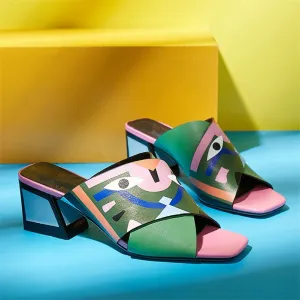 Sexy Women High Heels Pumps Fashion Prints Party Wedding Shoes Woman Comfort Quality PU Leather Summer Sandals Pumps