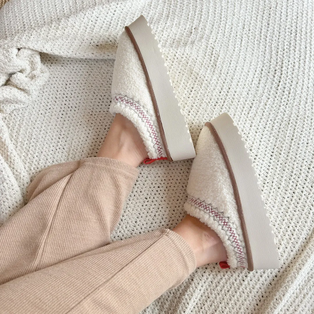 Sherpa Fleece Platform Slippers - Buy 1 Get 1 Free