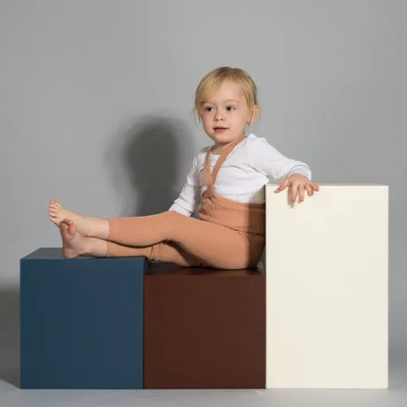 Silly Silas Footless Unisex Rib Tights with Braces (Toffee)